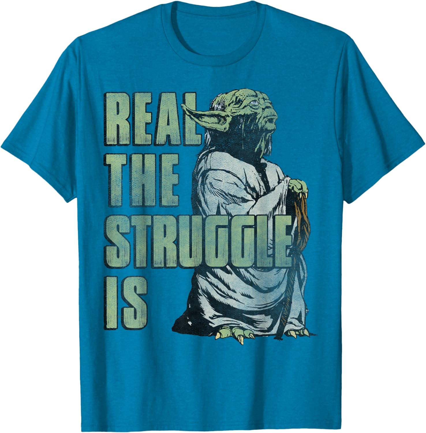 Star Wars Yoda Graphic T-Shirt The Struggle Is Real Fun Apparel - 4