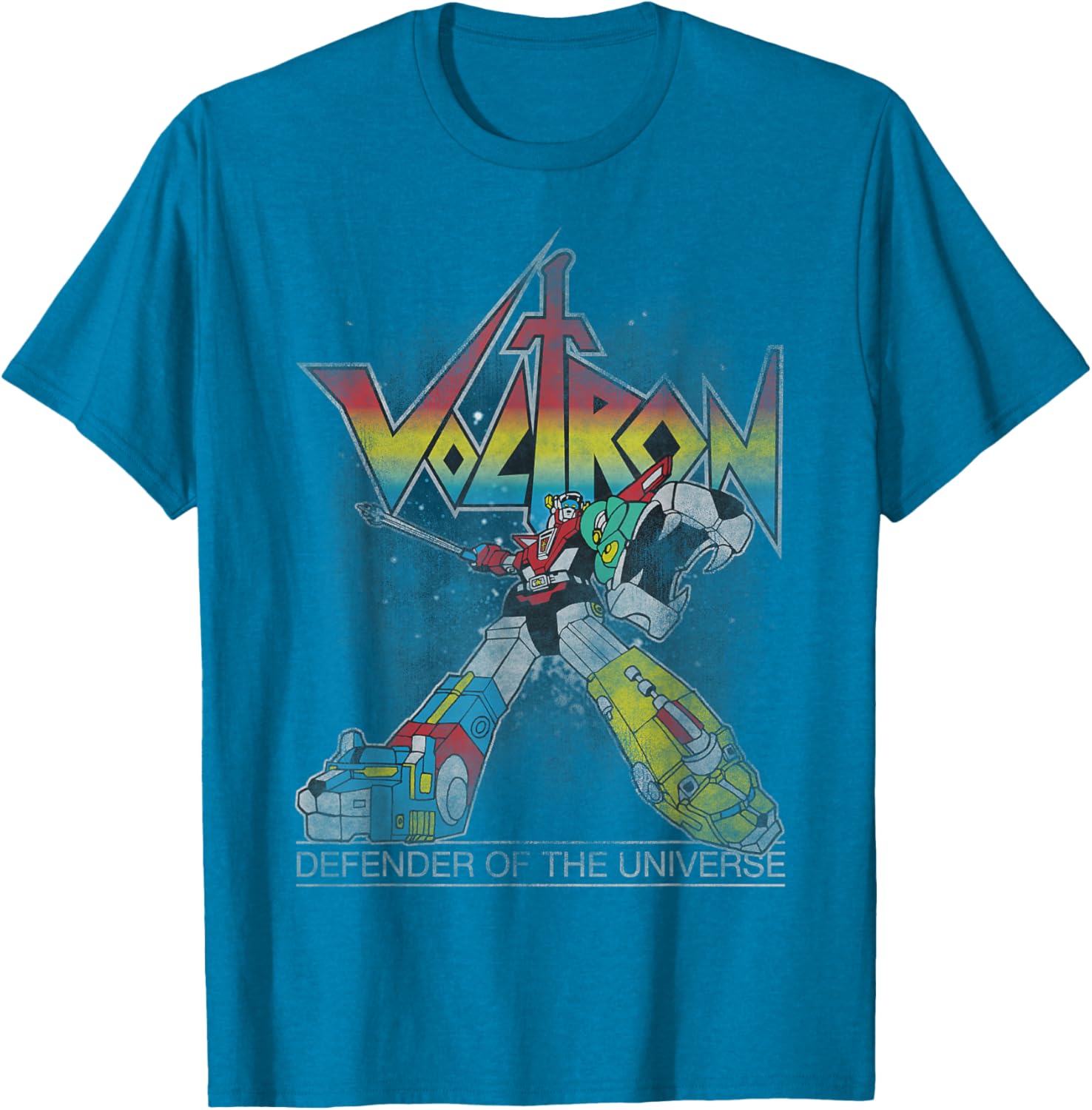 Voltron Retro Defender Rainbow Graphic T-Shirt for Fans and Collectors - 7