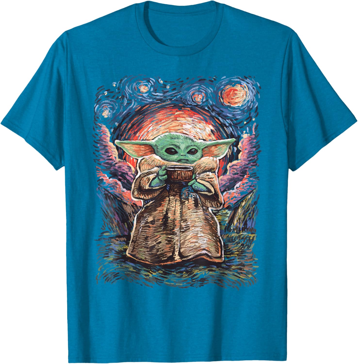 Star Wars The Child Starry Night T-Shirt for Fans of All Ages - 9