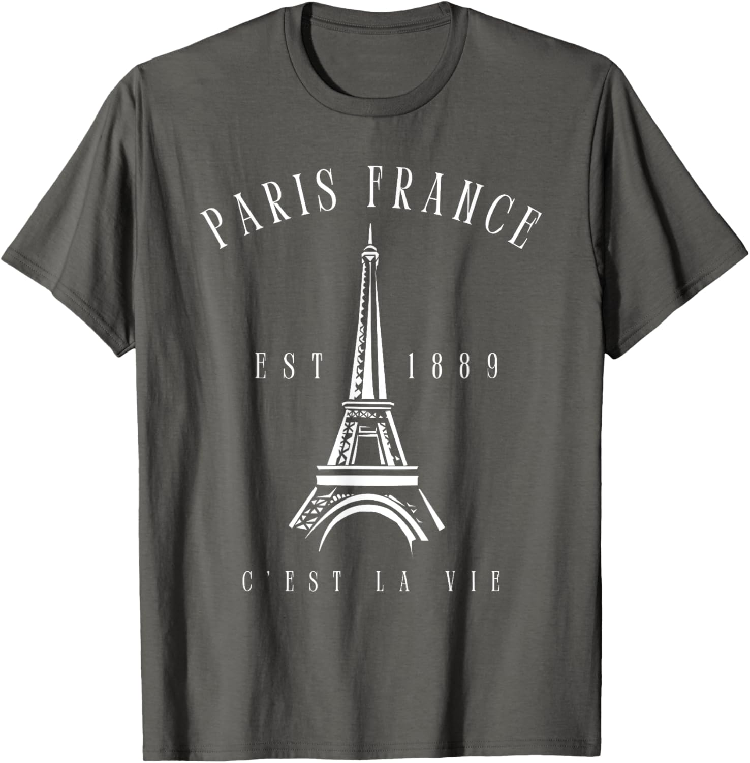 Vintage Paris Tee Shirt with Eiffel Tower C'est la Vie Design - 9