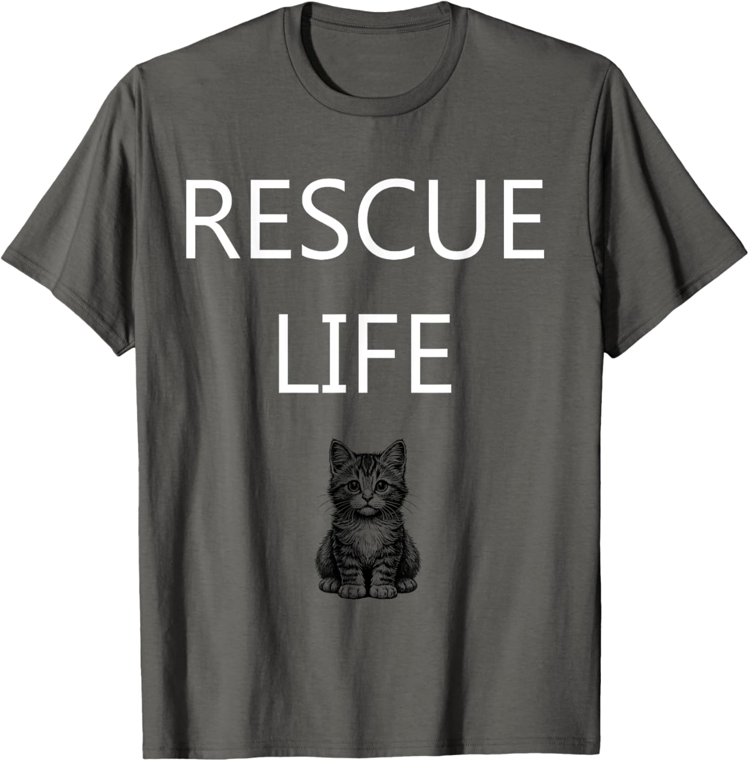 Rescue Life Kitten Animal Welfare T-Shirt for Cat Lovers and Advocates - 25