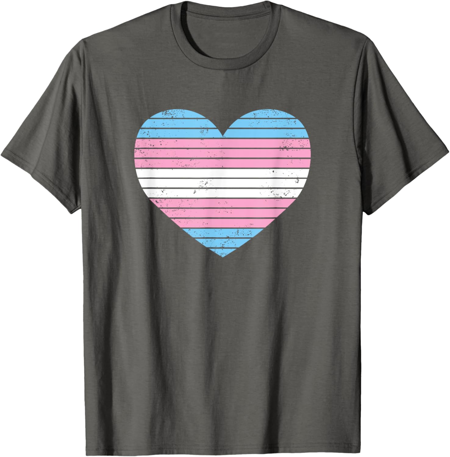 Vintage Heart Transgender Gay Pride Flag T-Shirt for LGBTQIA Supporters - 2