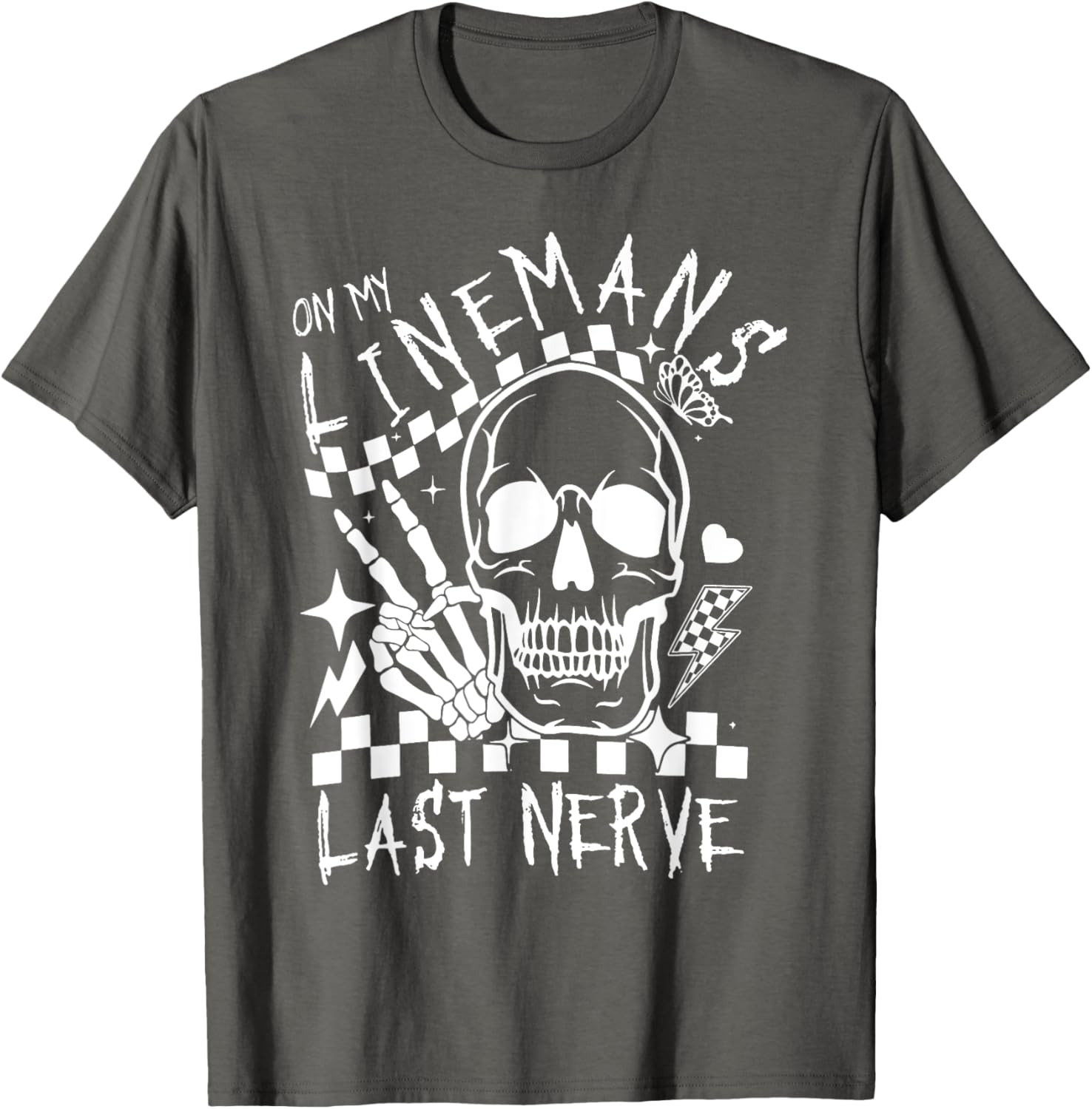 On My Lineman's Last Nerve T-Shirt for Electricians and Workers - 1