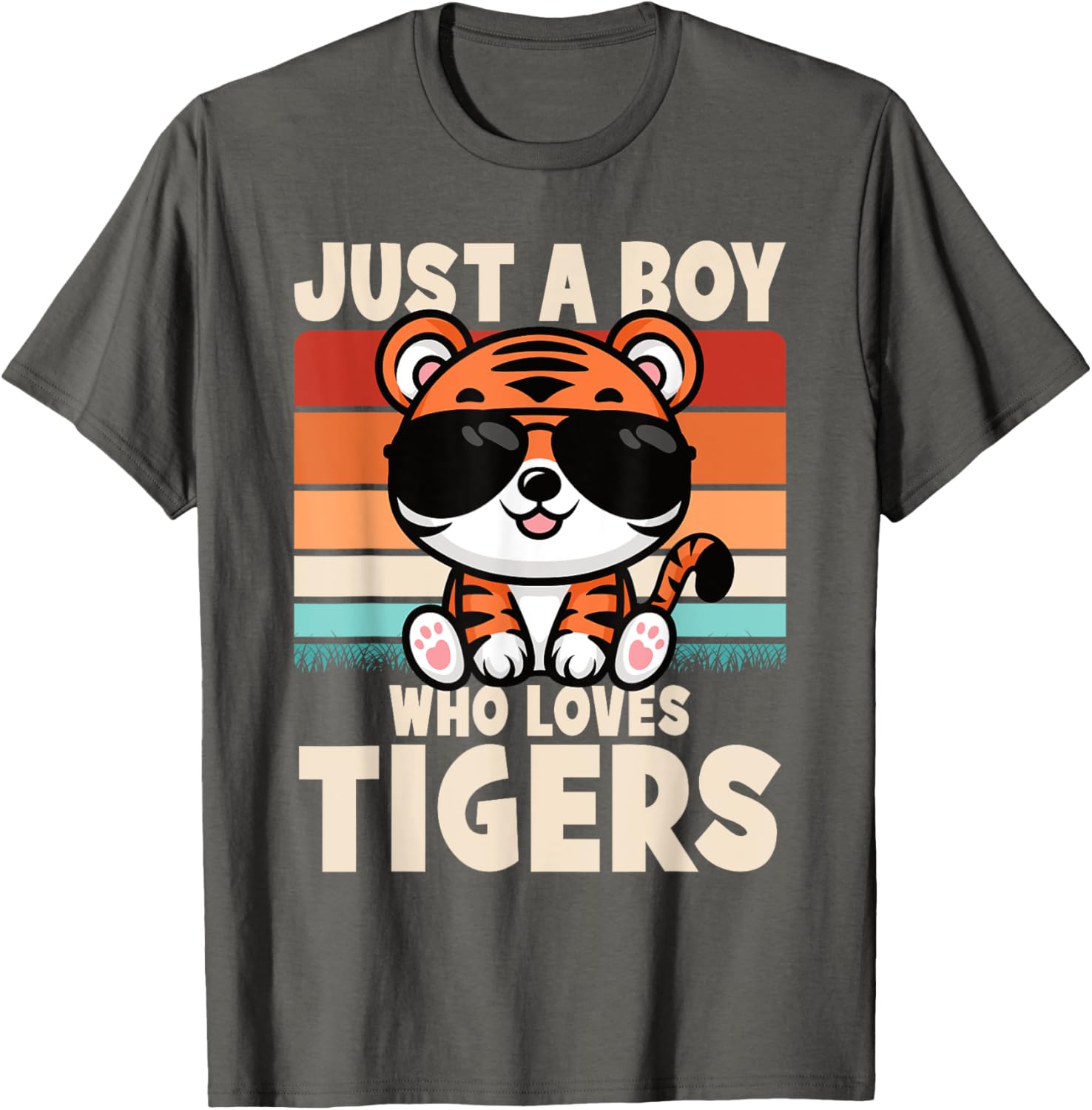 Retro Just A Boy Who Loves Tigers Kids T-Shirt for Wild Animal Fans - 13