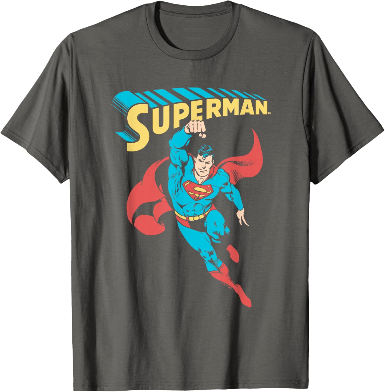 Superman Superhero V-Neck T-Shirt for Adults and Kids - Black, Classic Fit - 4