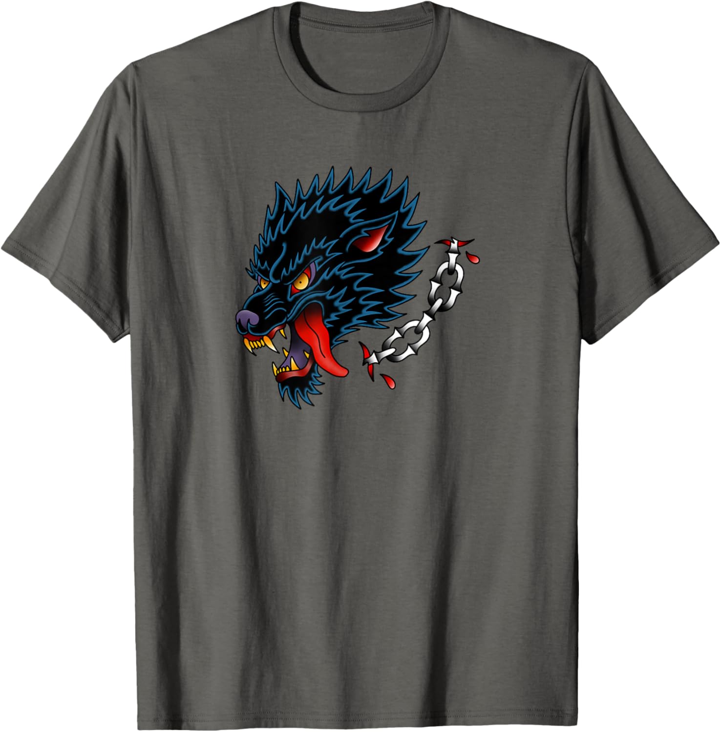 Old School Wolf Tattoo Design T-Shirt for Stylish Animal Lovers - 16