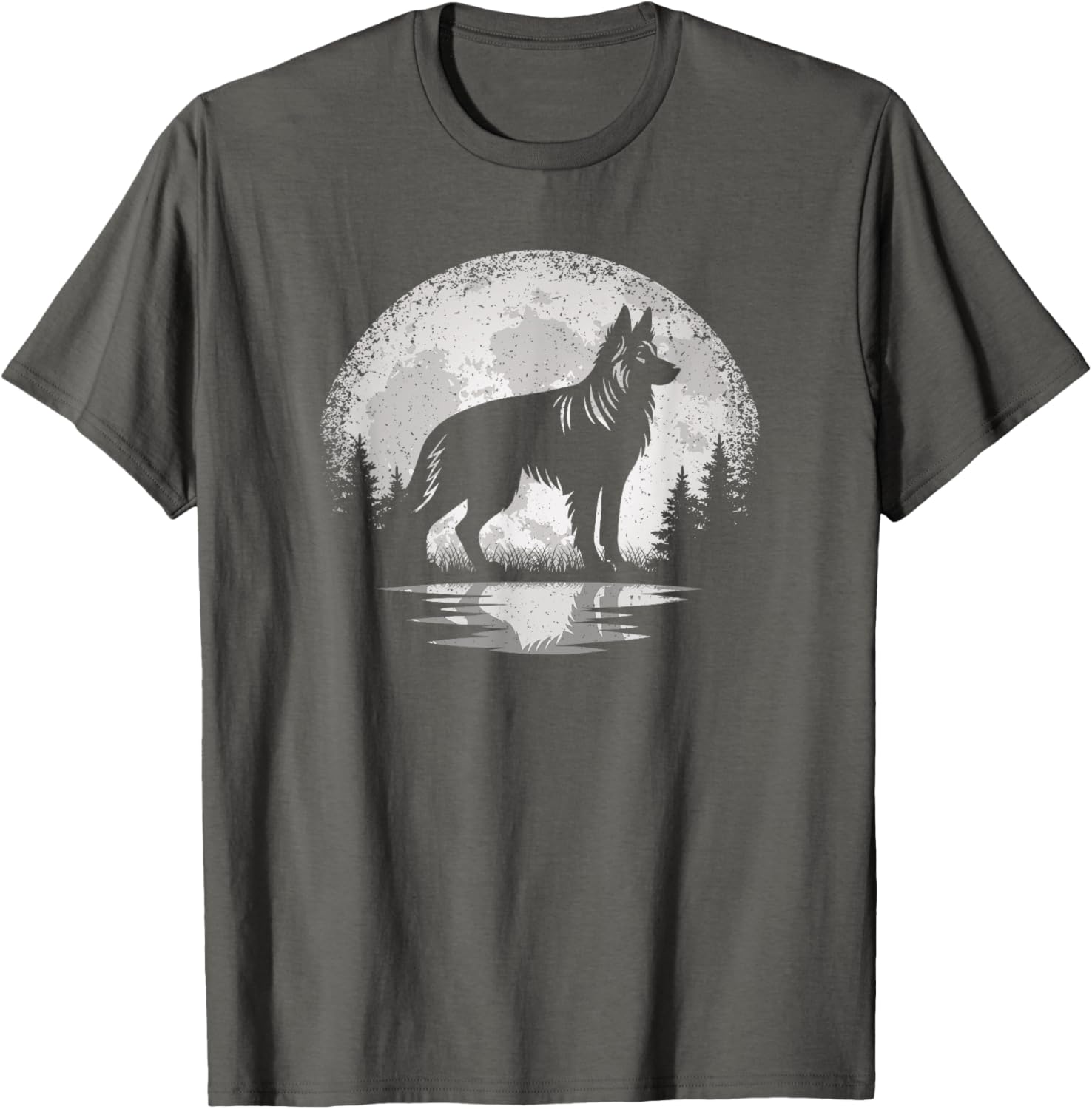 Vintage German Shepherd Moon T-Shirt for Dog Lovers - Unisex Style - 19