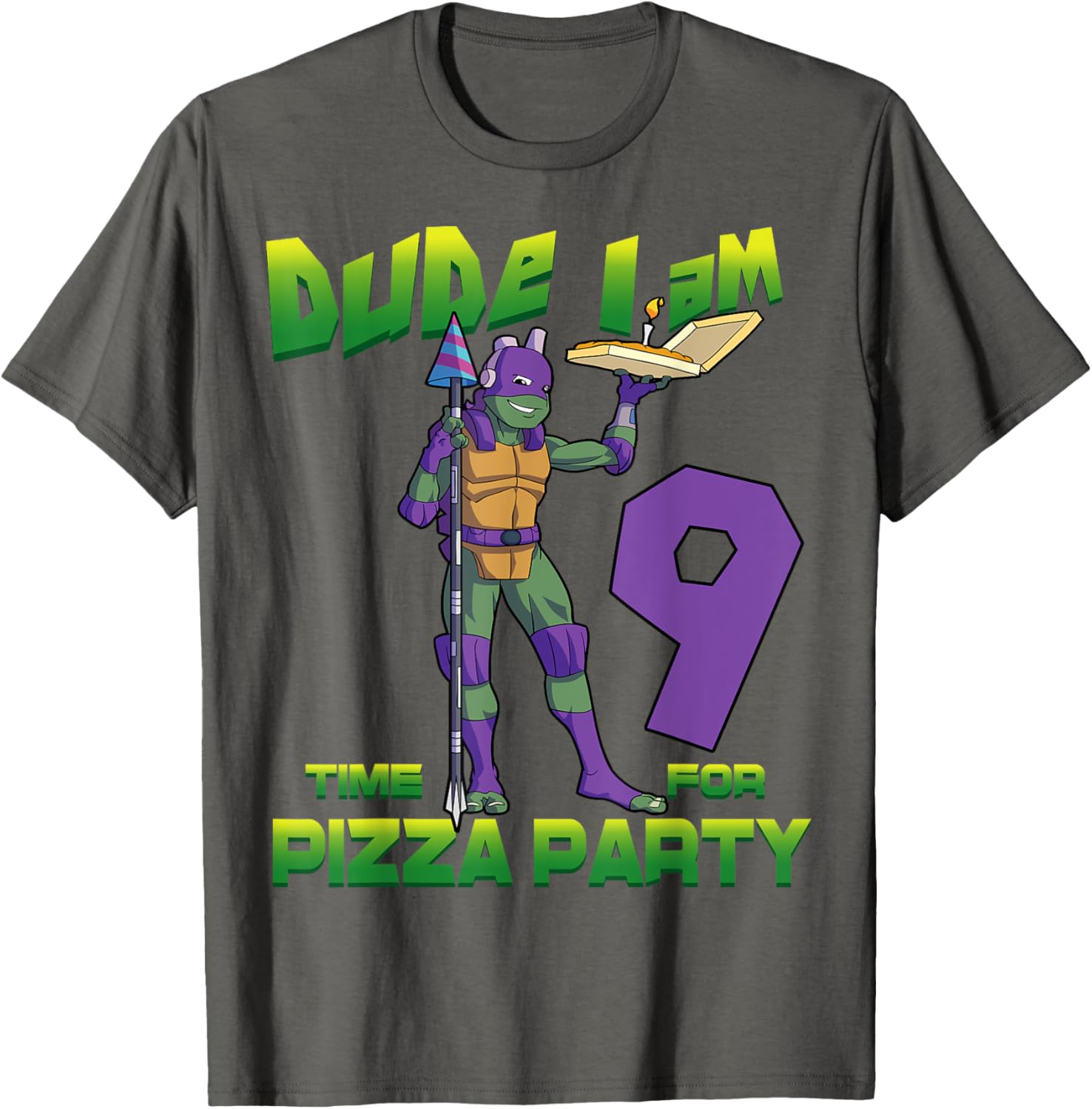 TMNT Birthday T-Shirt for Kids - Dude I am 9 Years Old Donnie Style - 15