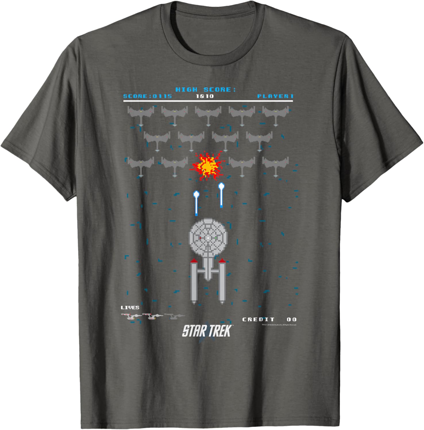 Star Trek Original Series Pixel Space Battle T-Shirt for Fans - 2