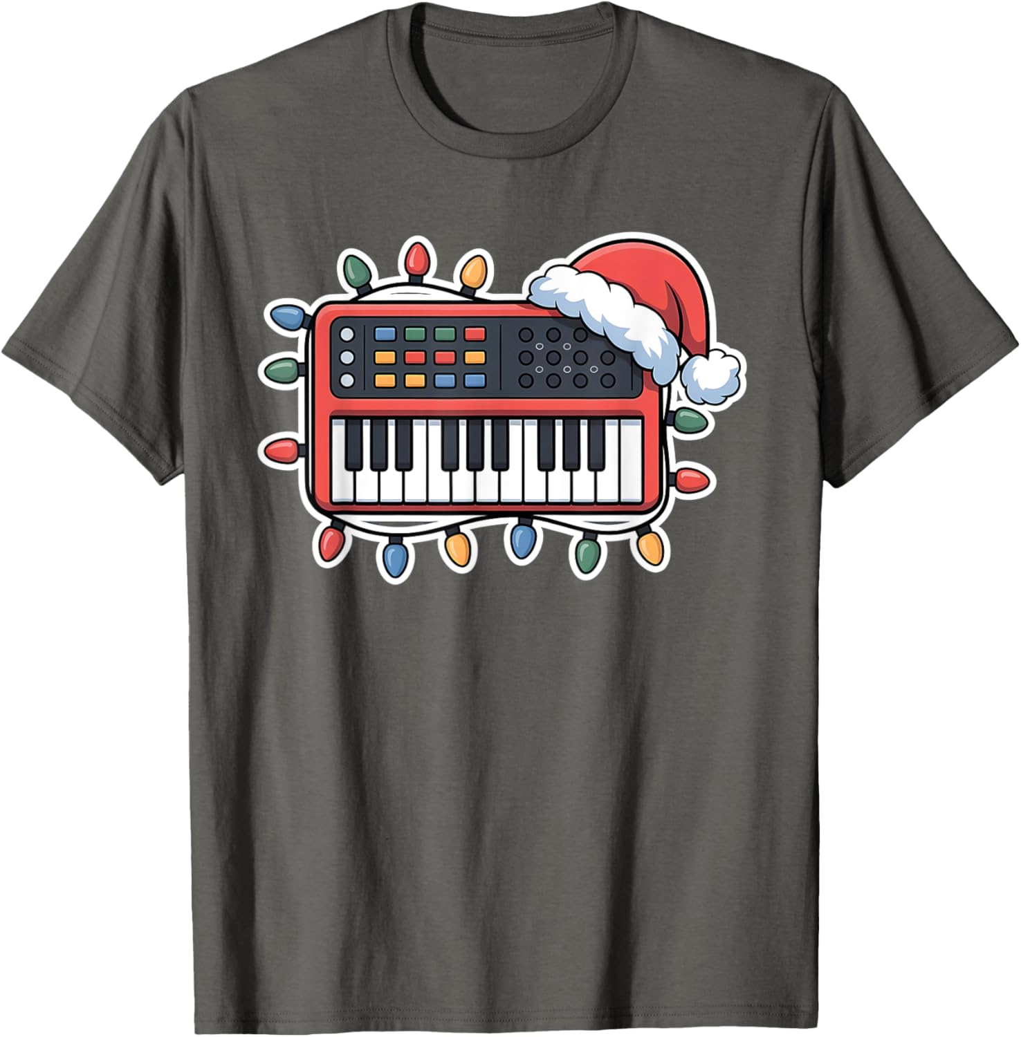 Christmas Synthesizer Holiday T-Shirt for Music Lovers and Festive Fun - 4