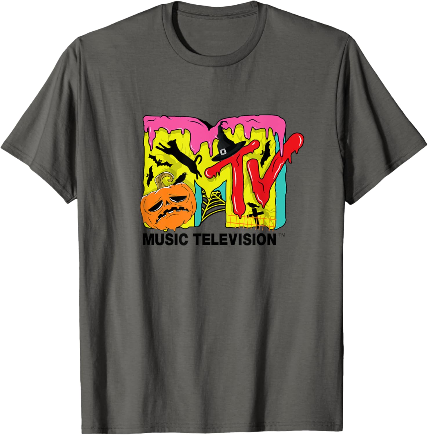 Mademark x MTV Halloween T-Shirt with Pumpkin and Cats Design - 8