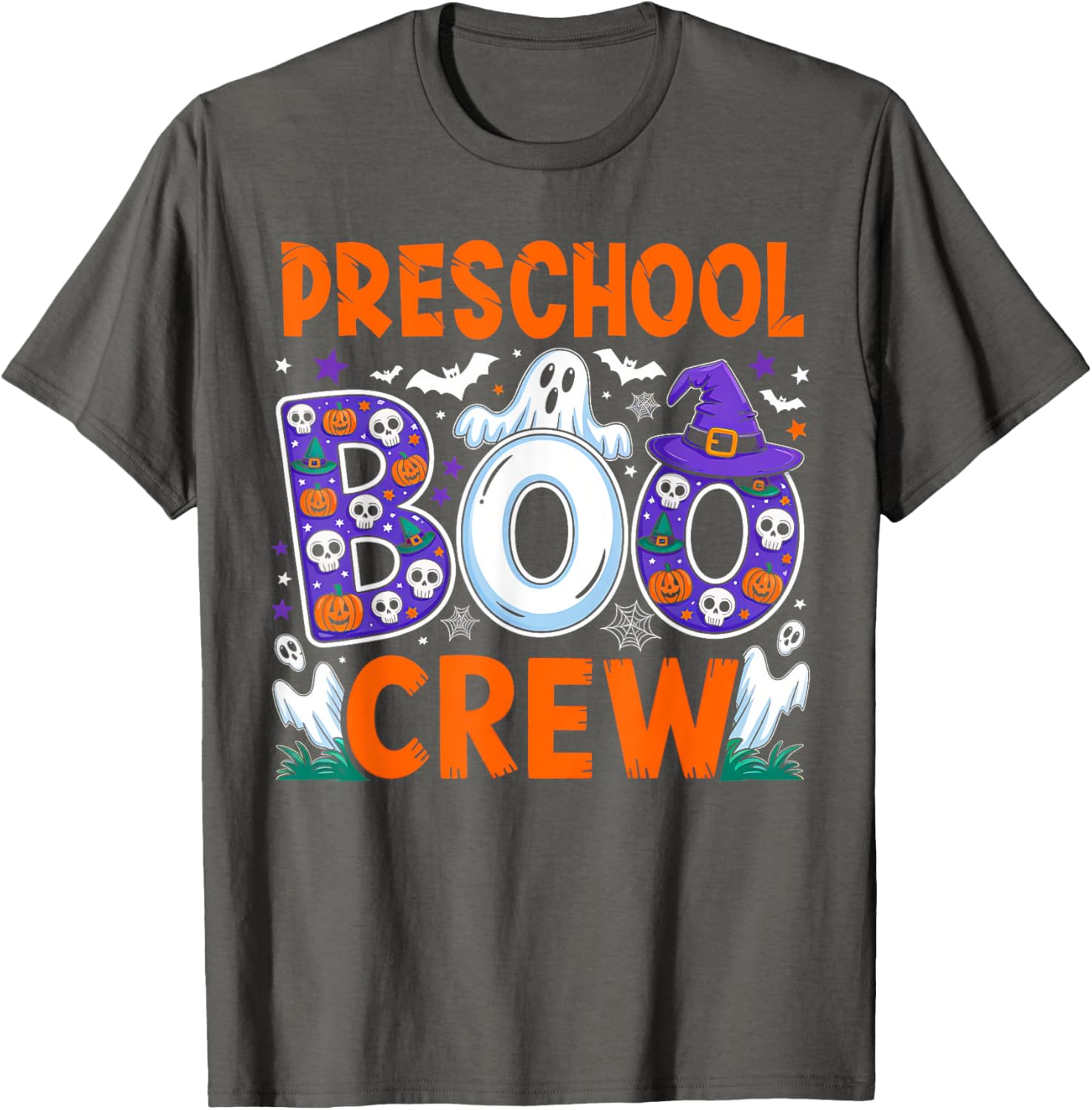 Funny Halloween T-Shirt for Preschool Teachers and Students Boo Crew - 12