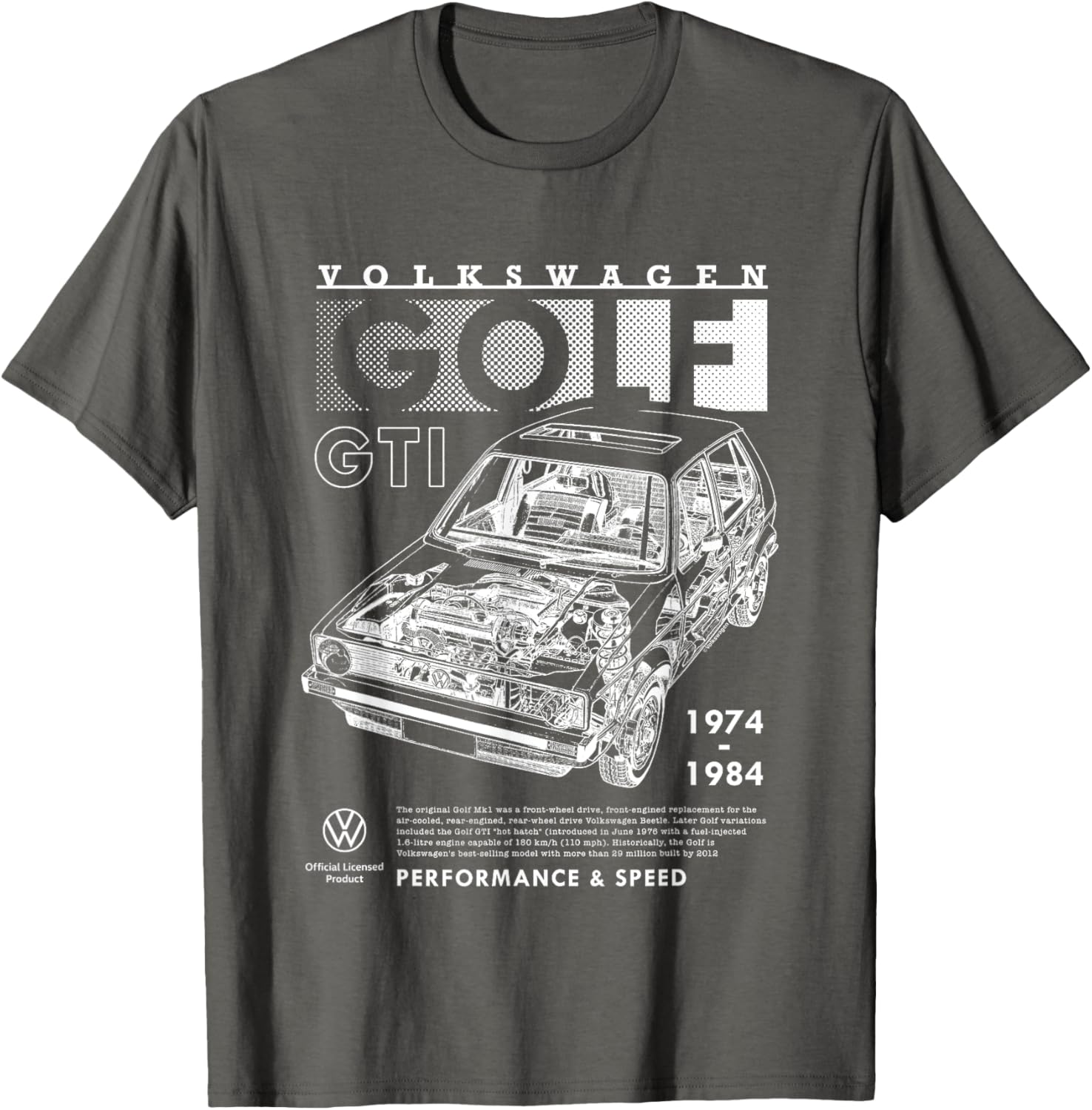 Volkswagen Golf GTI Mk1 Performance T-Shirt for Car Enthusiasts - 10