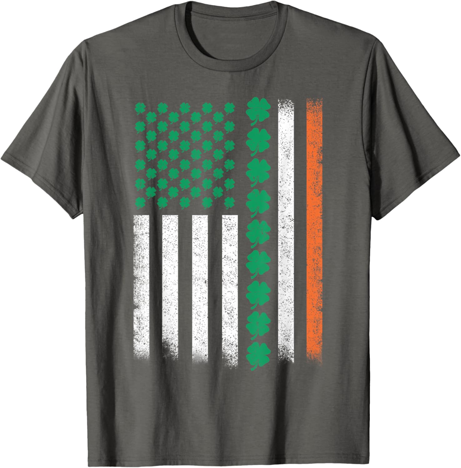 Vintage American Flag St Patricks Day Lucky Shamrock T-Shirt for All - 2