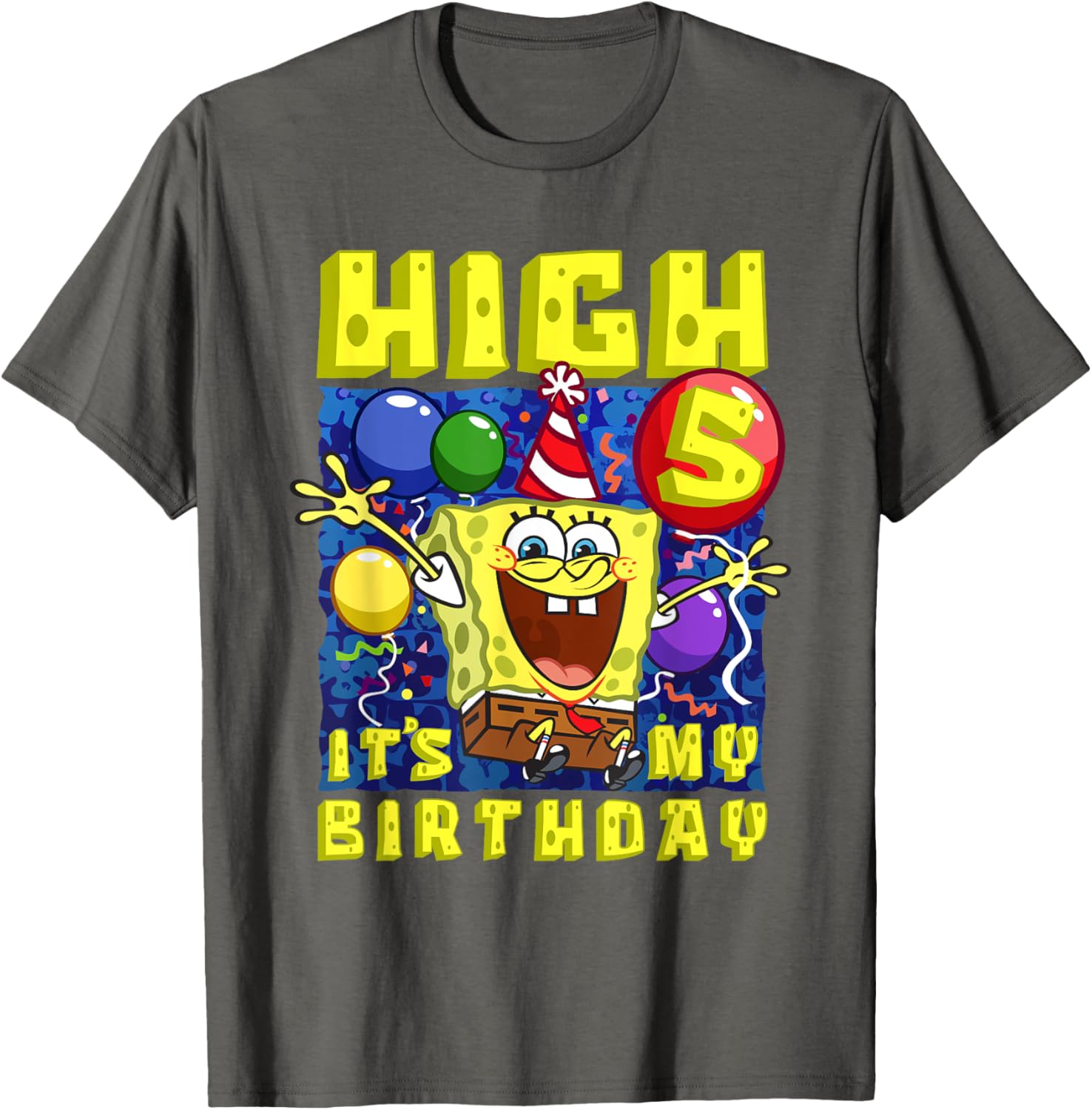 SpongeBob SquarePants Birthday T-Shirt for Boys and Girls Age 5 - 5