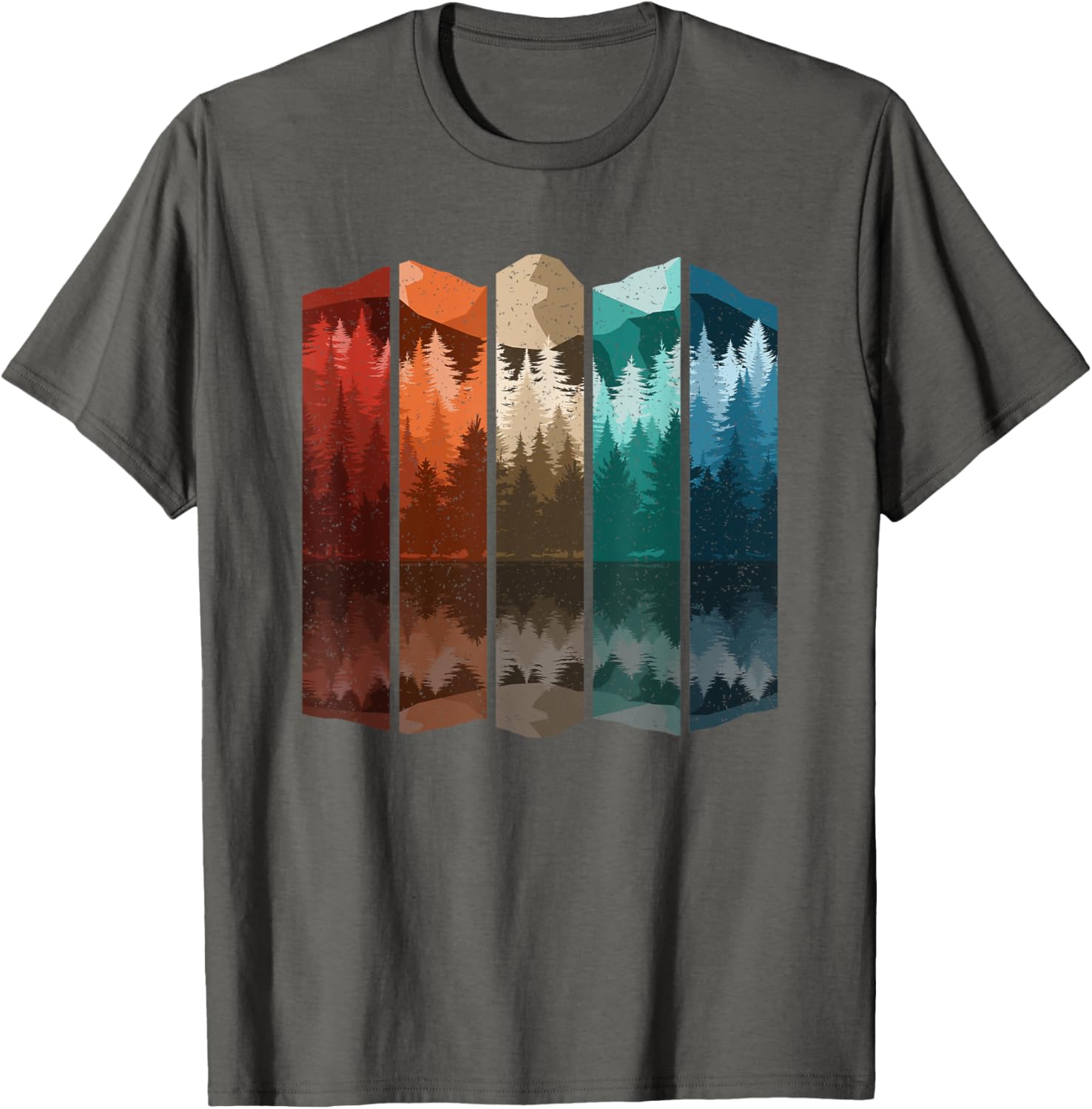 Vintage Mountain Forest Tree T-Shirt for Men - Retro Nature Style Apparel - 10