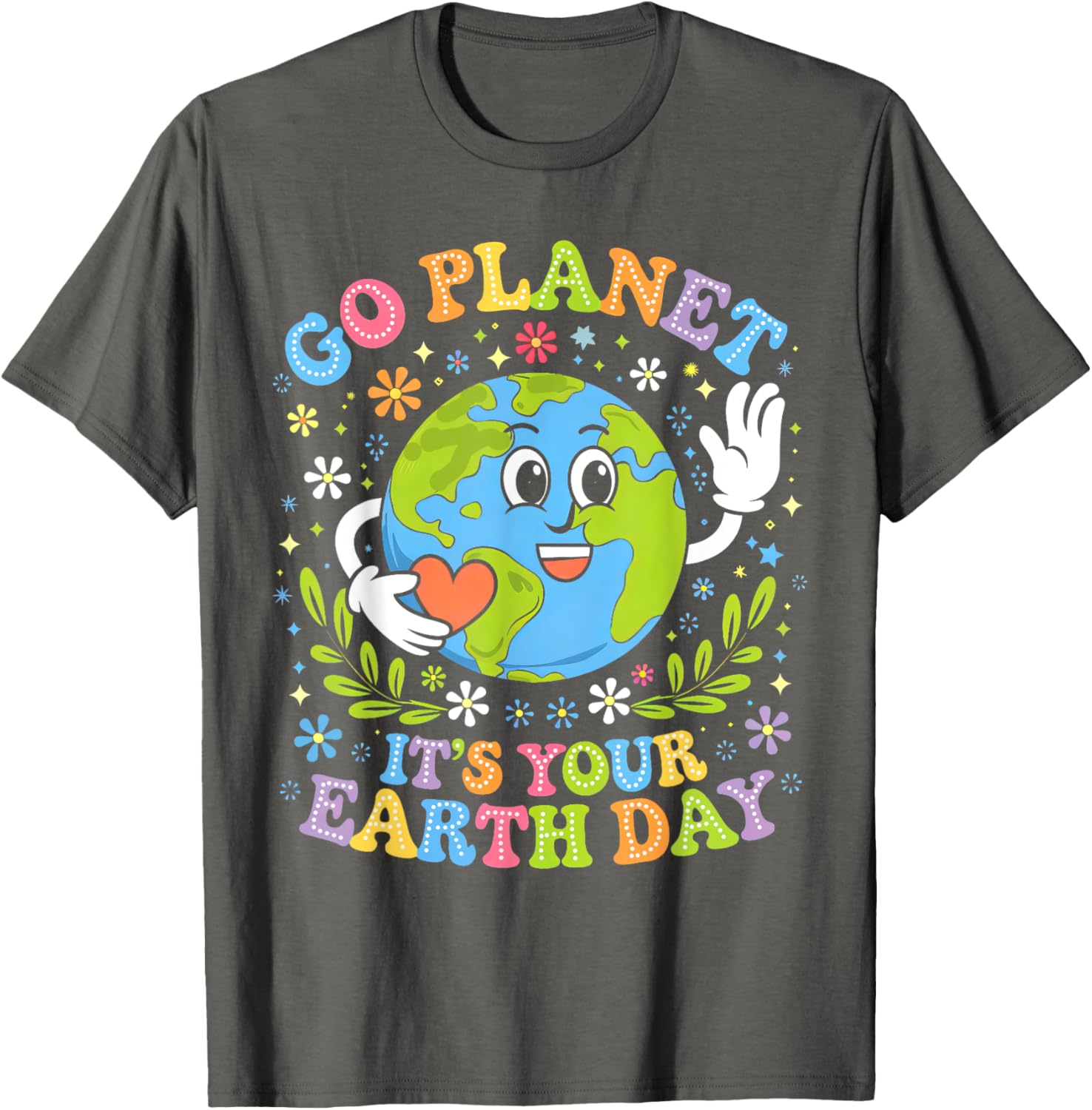 Groovy Go Planet Earth Day 2025 Teacher Kids T-Shirt for Fun Learning - 5