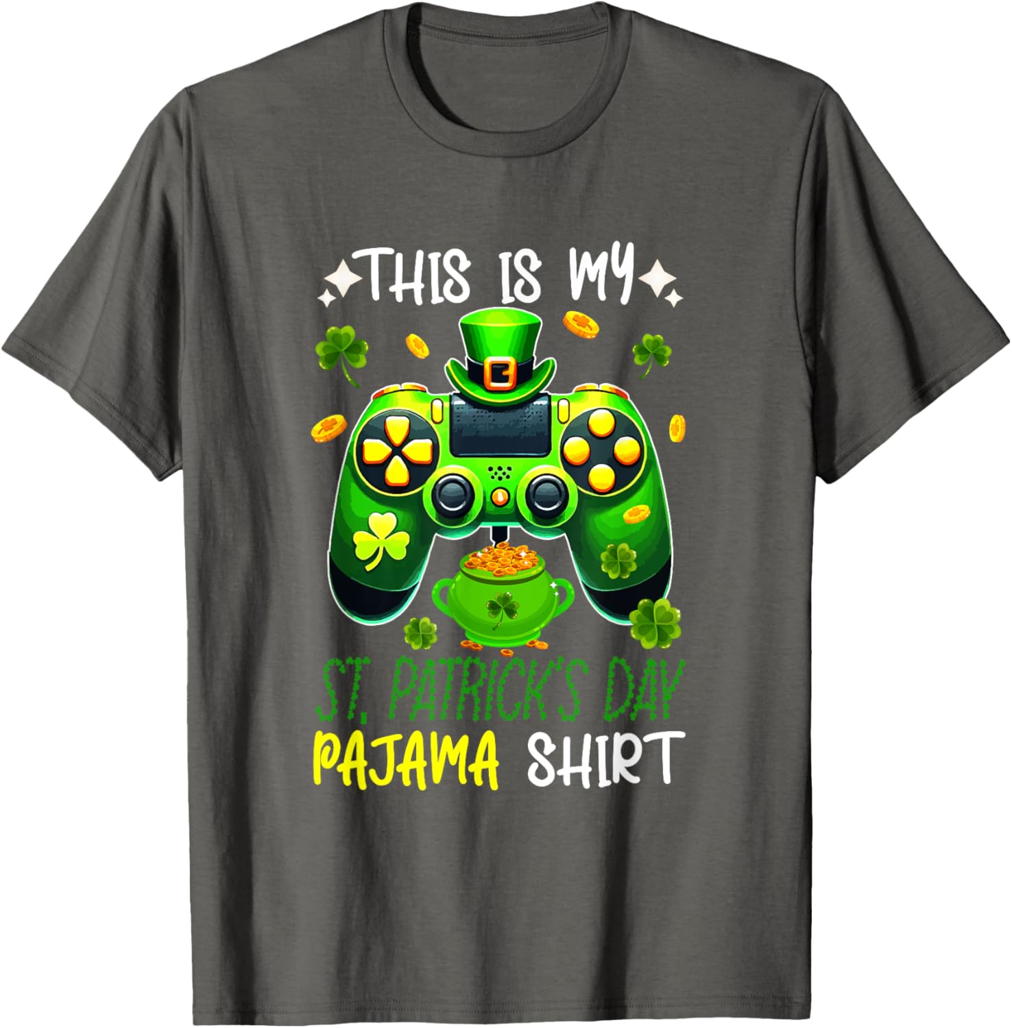 St. Patrick's Day Gamer T-Shirt - Fun Pyjama Shirt for Gaming Enthusiasts - 15