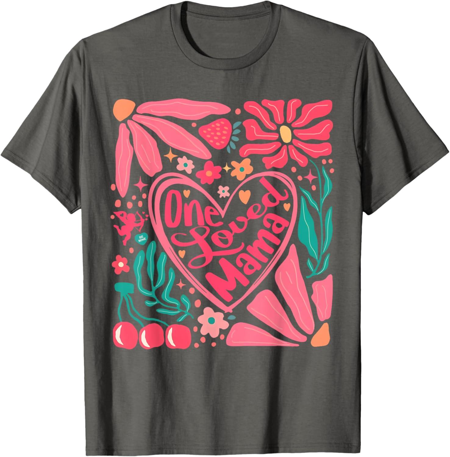 One Loved Mama Boho Floral Valentine's Day T-Shirt for Moms - 4