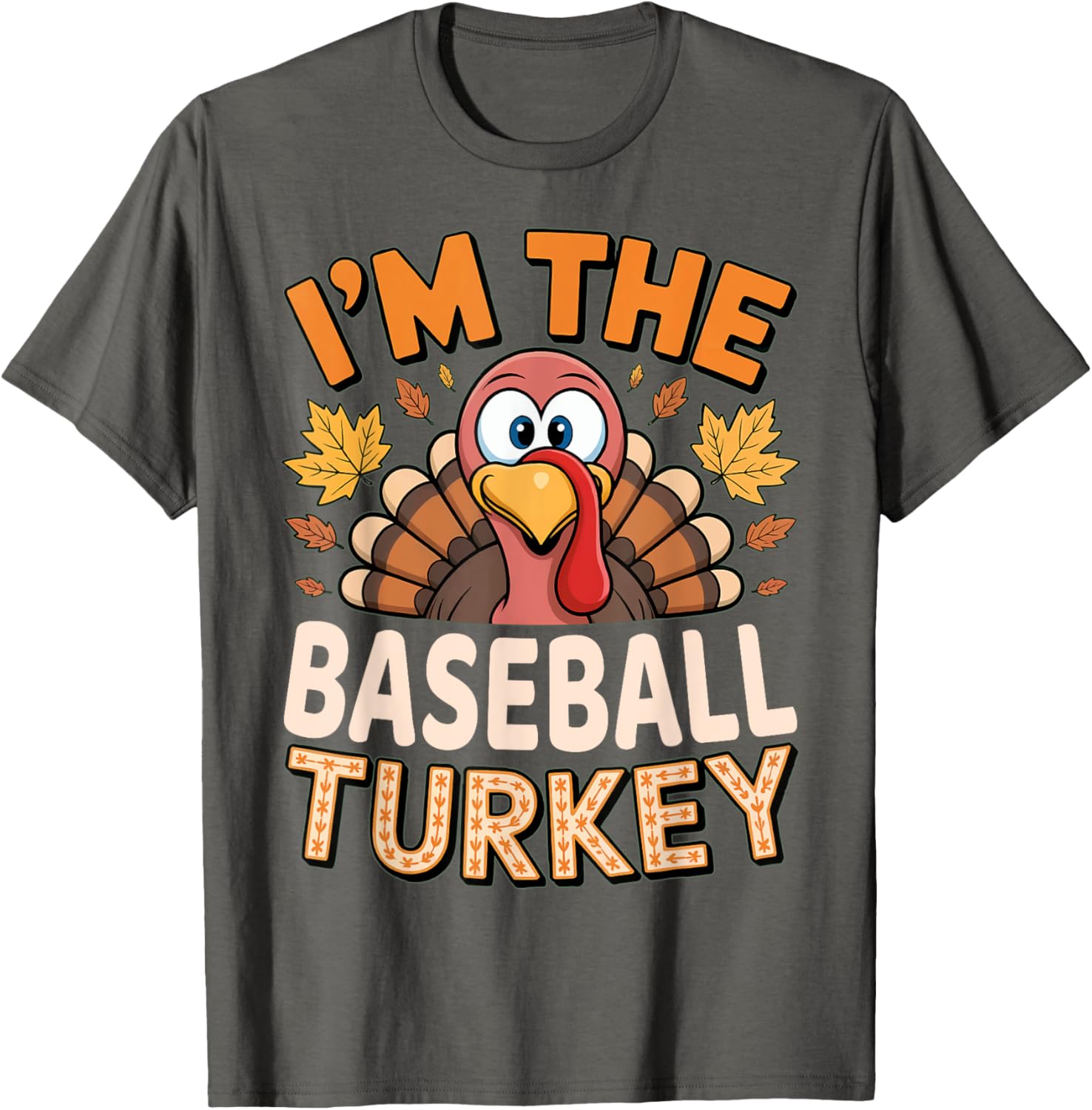 Thanksgiving Matching I'm The Baseball Turkey T-Shirt for Family Fun - 2