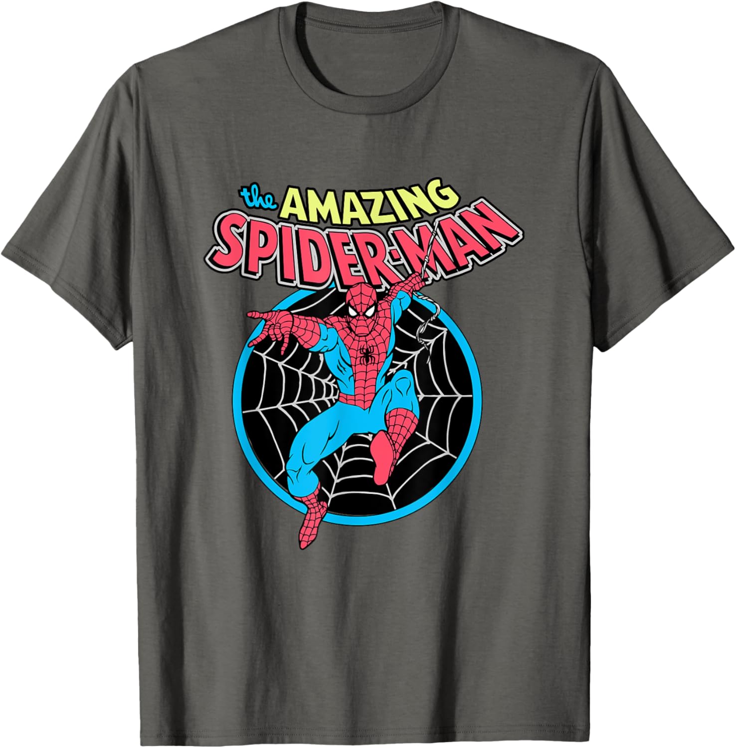 Vintage Spider-Man Web Circle T-Shirt for Marvel Comics Fans - 3