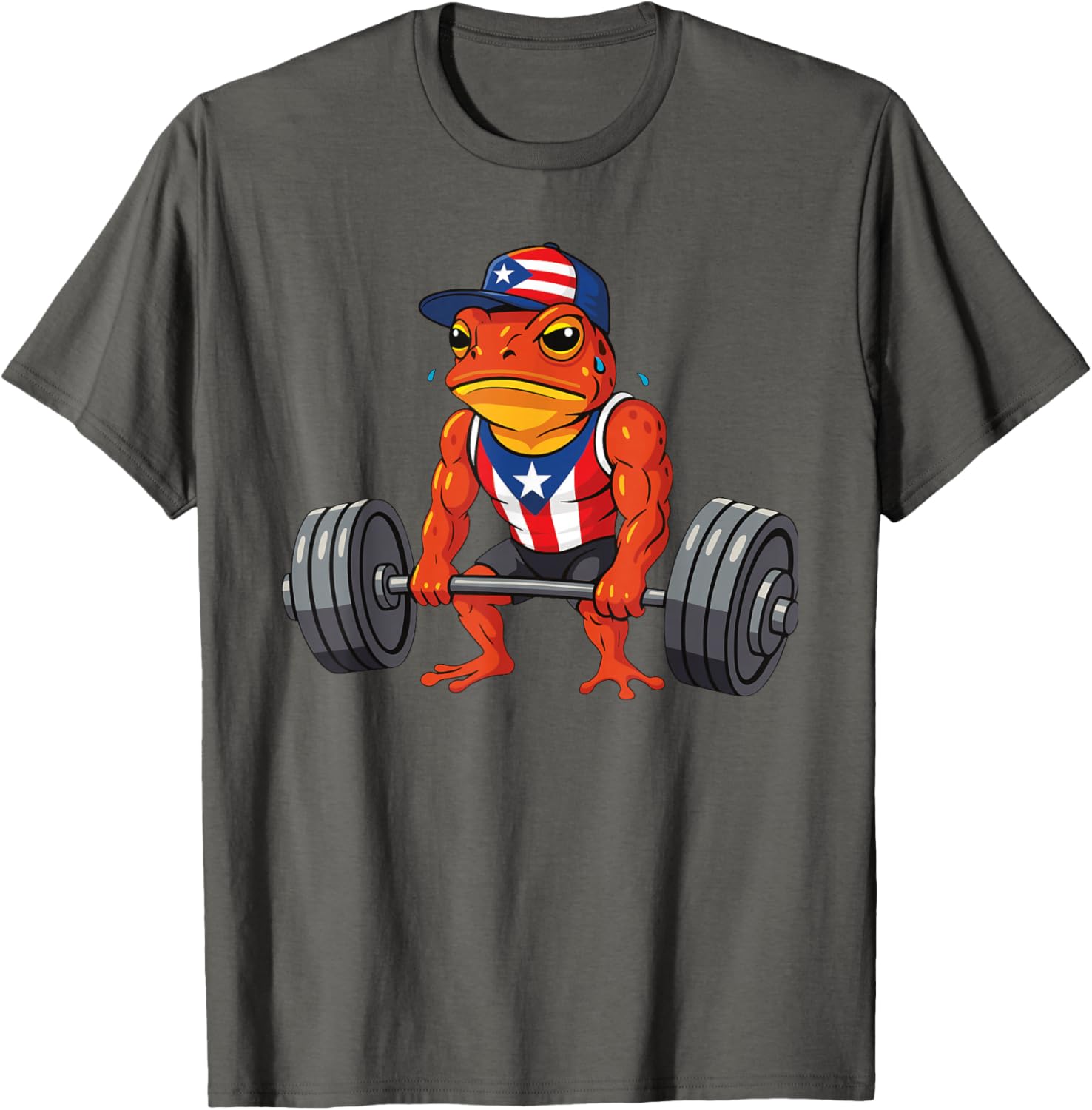Taino Coqui Frog Gym Training T-Shirt with Puerto Rico Flag Design - 20