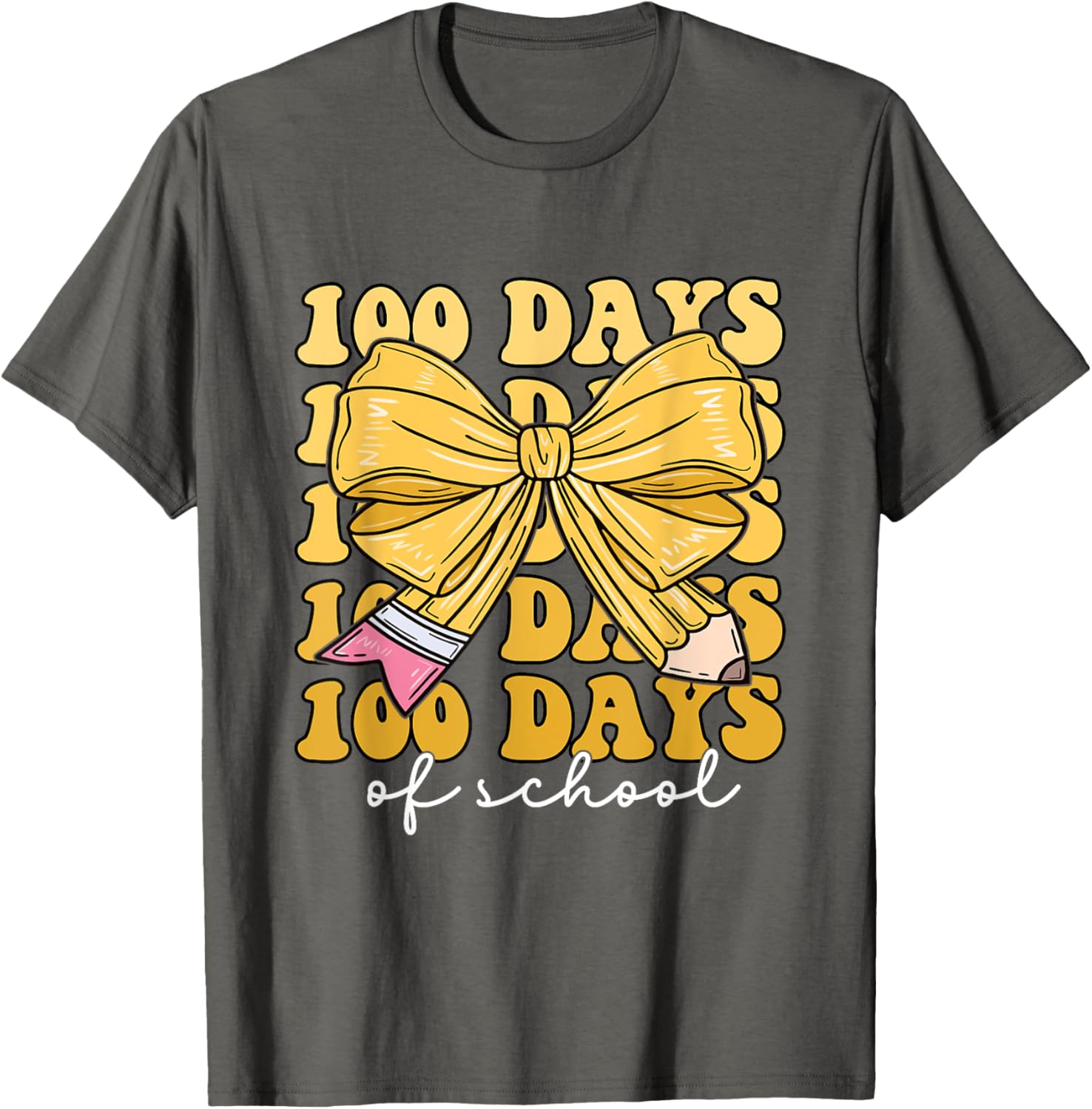 100 Days of School Coquette Bow T-Shirt for Girls Fun and Stylish - 6