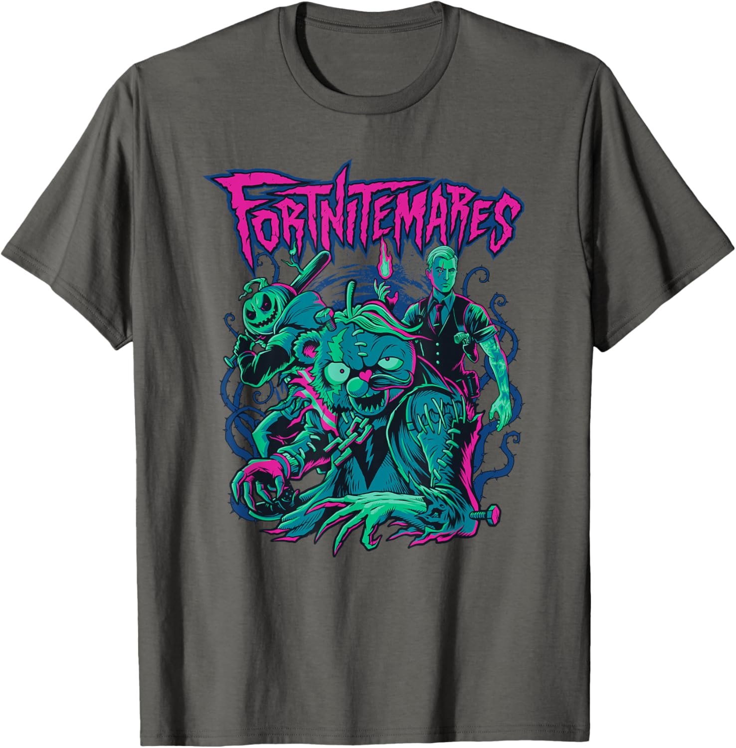 Fortnite Halloween Fortnitemares Retro Horror Group Shot T-Shirt for Fans - 20