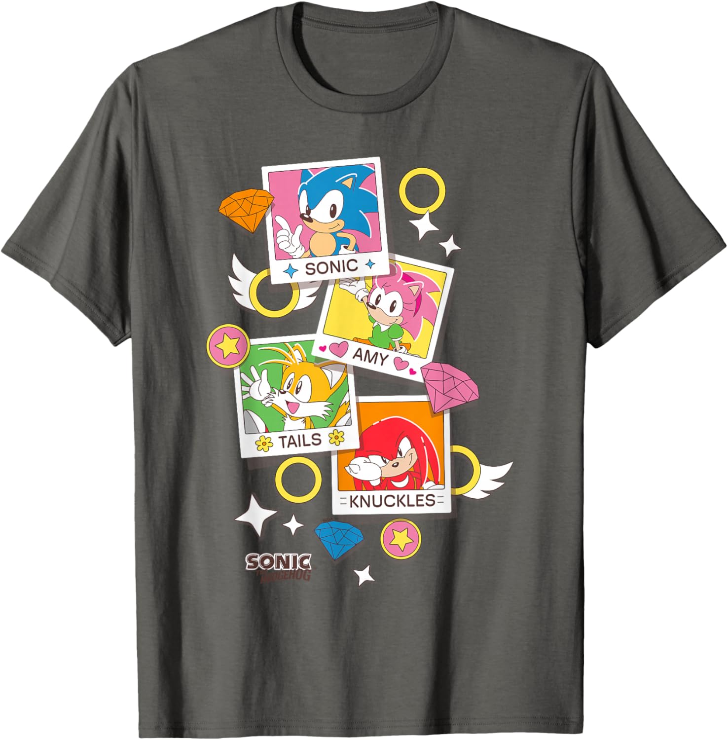 Sonic The Hedgehog Polaroid T-Shirt with Big Chest Logo for Fans - 9