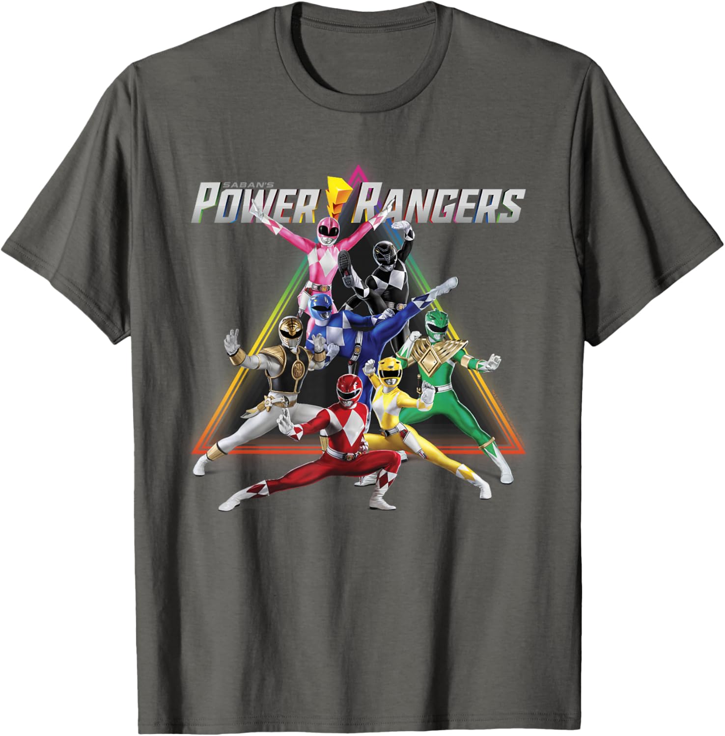 Power Rangers Rainbow Pyramid Retro T-Shirt for Fans and Collectors - 13