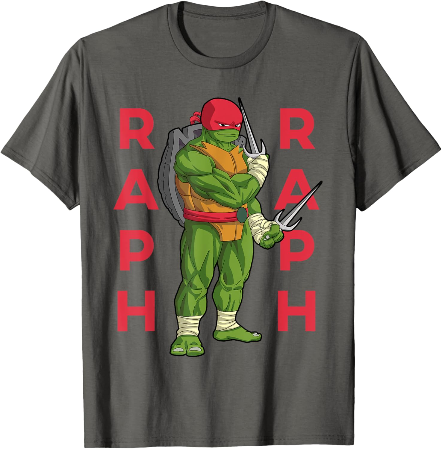 Raphael TMNT Sai Jutsu T-Shirt in Action Pose - Stylish Apparel for Fans - 1