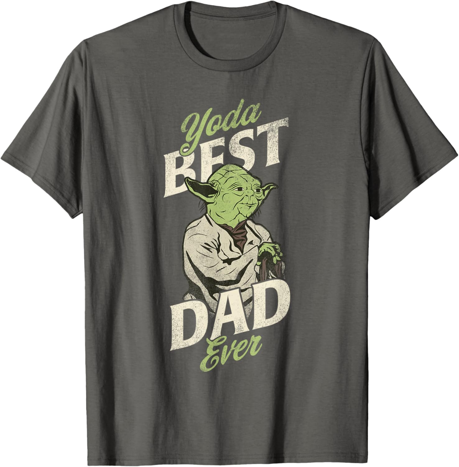Star Wars Yoda Best Dad Ever Distressed Poster T-Shirt for Fathers Day - 9