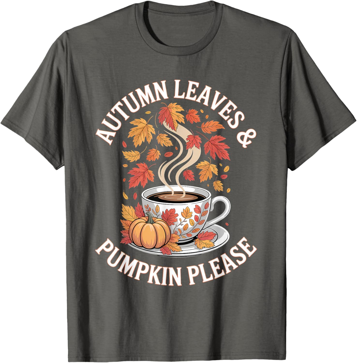 Thanksgiving Autumn Leaves and Pumpkin Please T-Shirt for Festive Style - 2