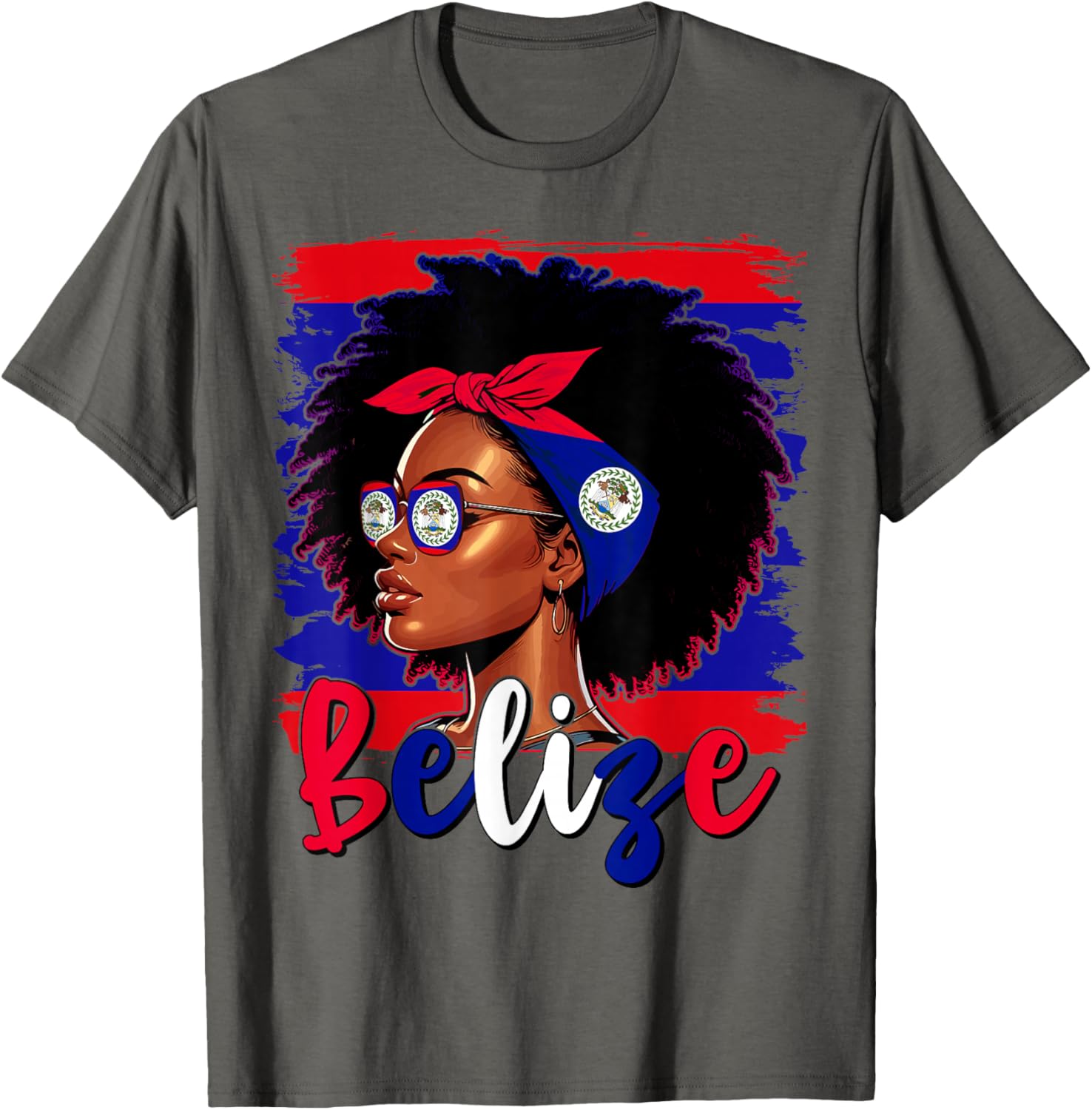 Proud Belizean Girl T-Shirt with Belize Flag for Women’s Fashion - 11