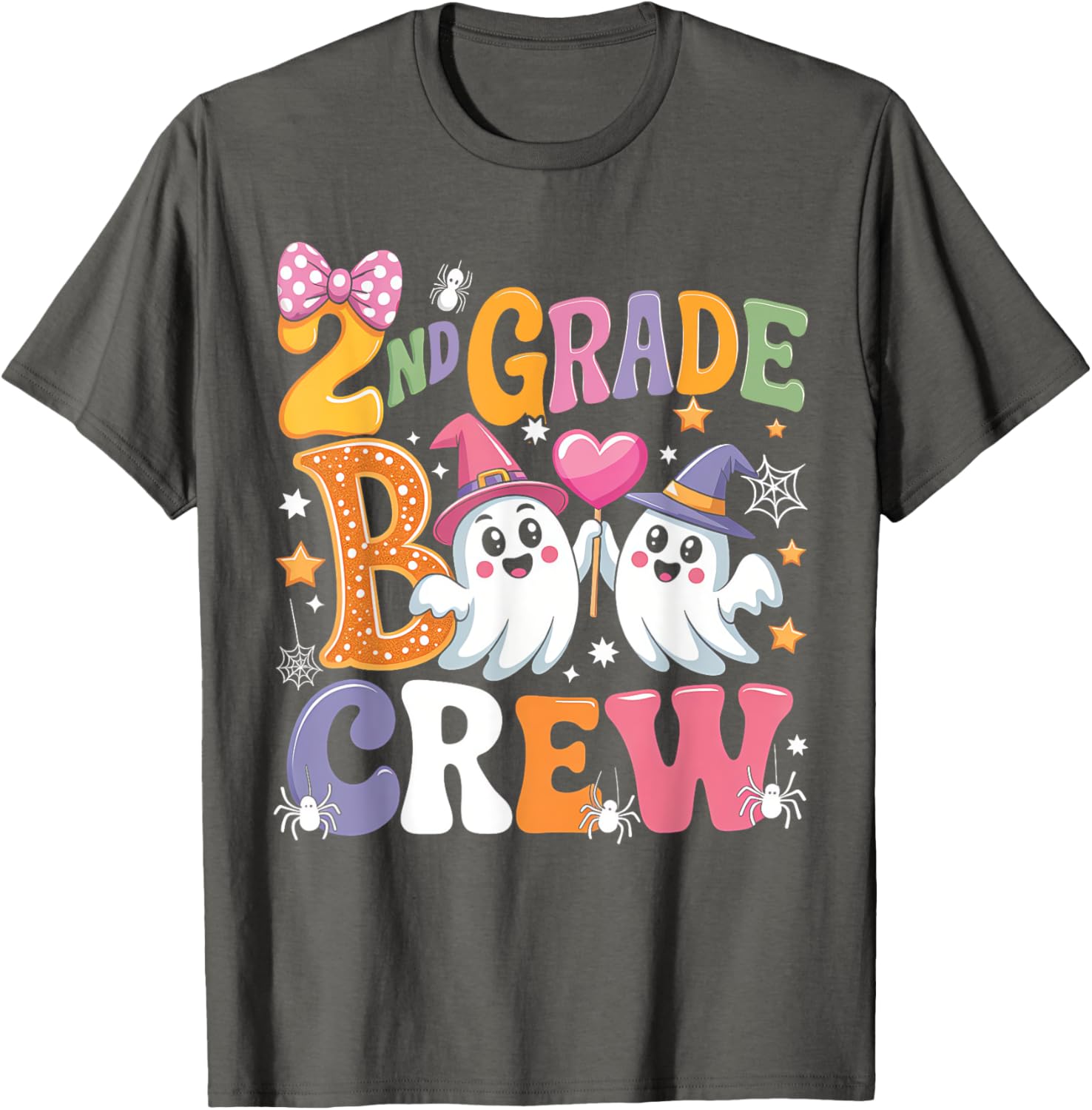 Happy Halloween T-Shirt for 2nd Grade Boo Crew Teacher and Kids - 16