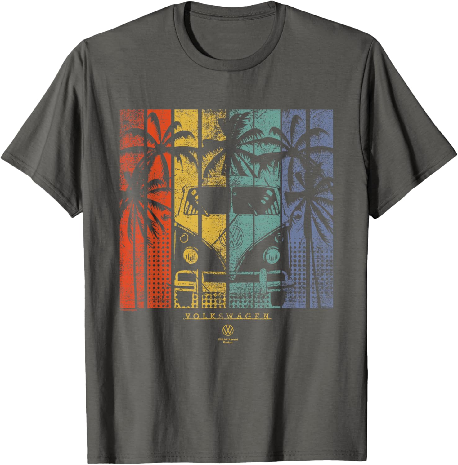 Type 2 T1 Retro Campervan T-Shirt with Beach Palm Tree Design - 4