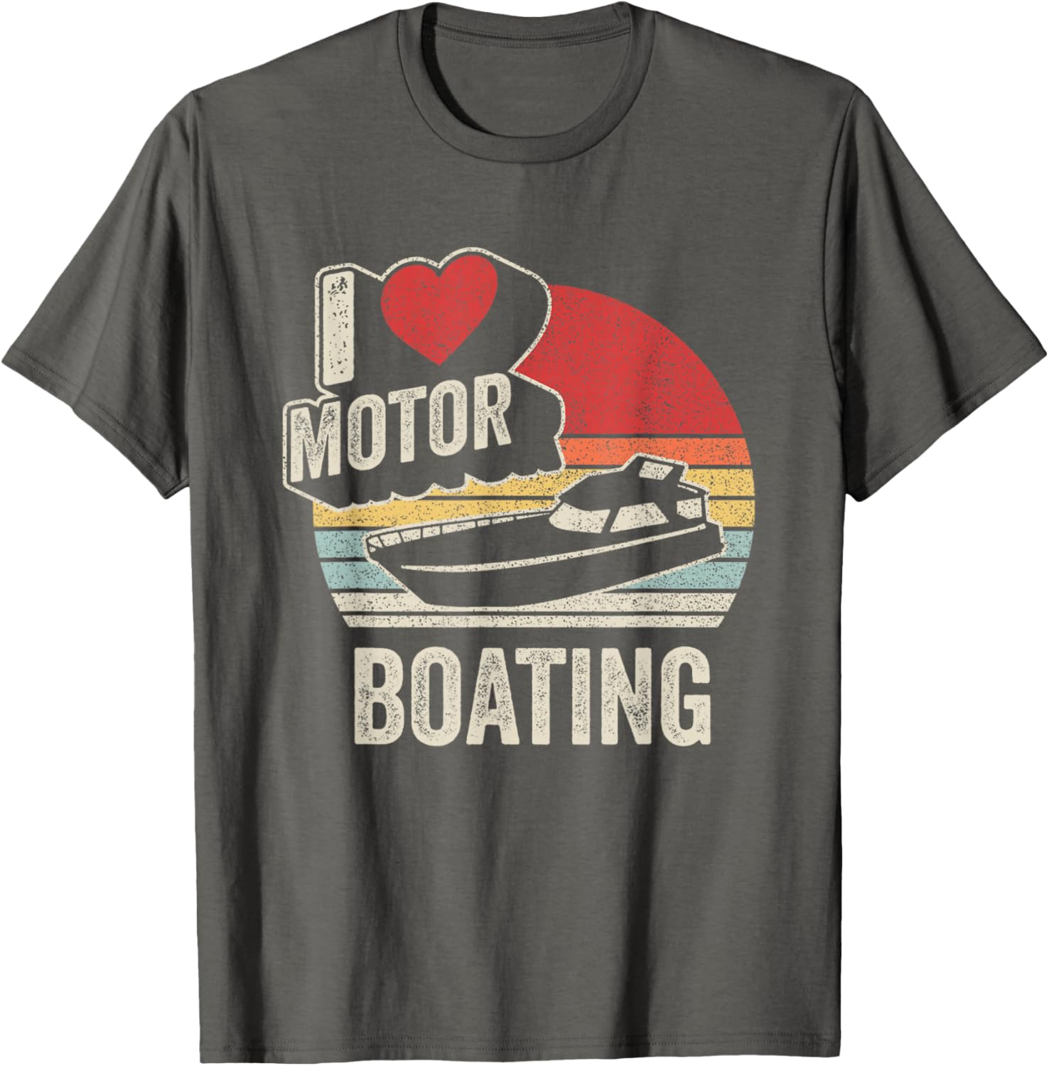 Vintage Retro I Love Motor Boating Funny T-Shirt for Boaters and Enthusiasts - 6