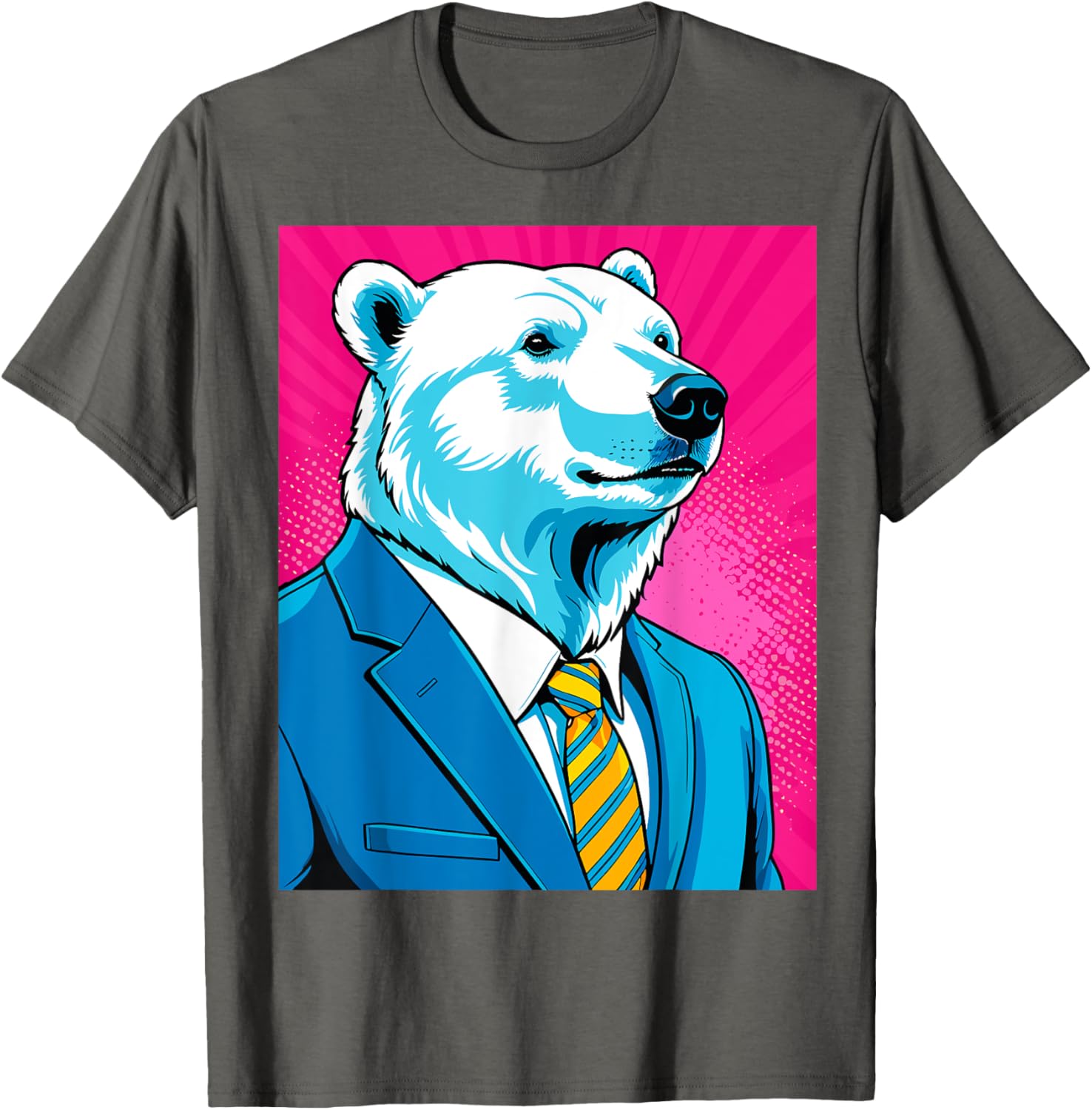 Pop Art Polar Bear in Suit T-Shirt for Fun and Unique Fashion - 16