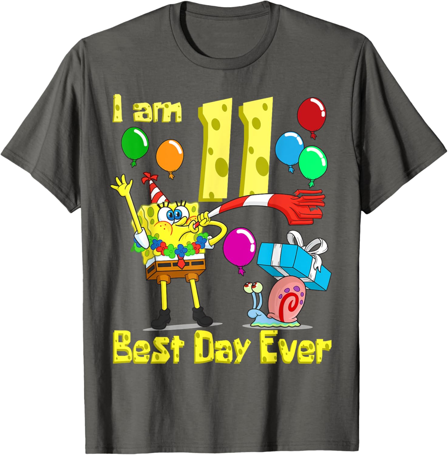 SpongeBob Birthday T-Shirt for 11 Year Olds Fun Party Apparel - 19