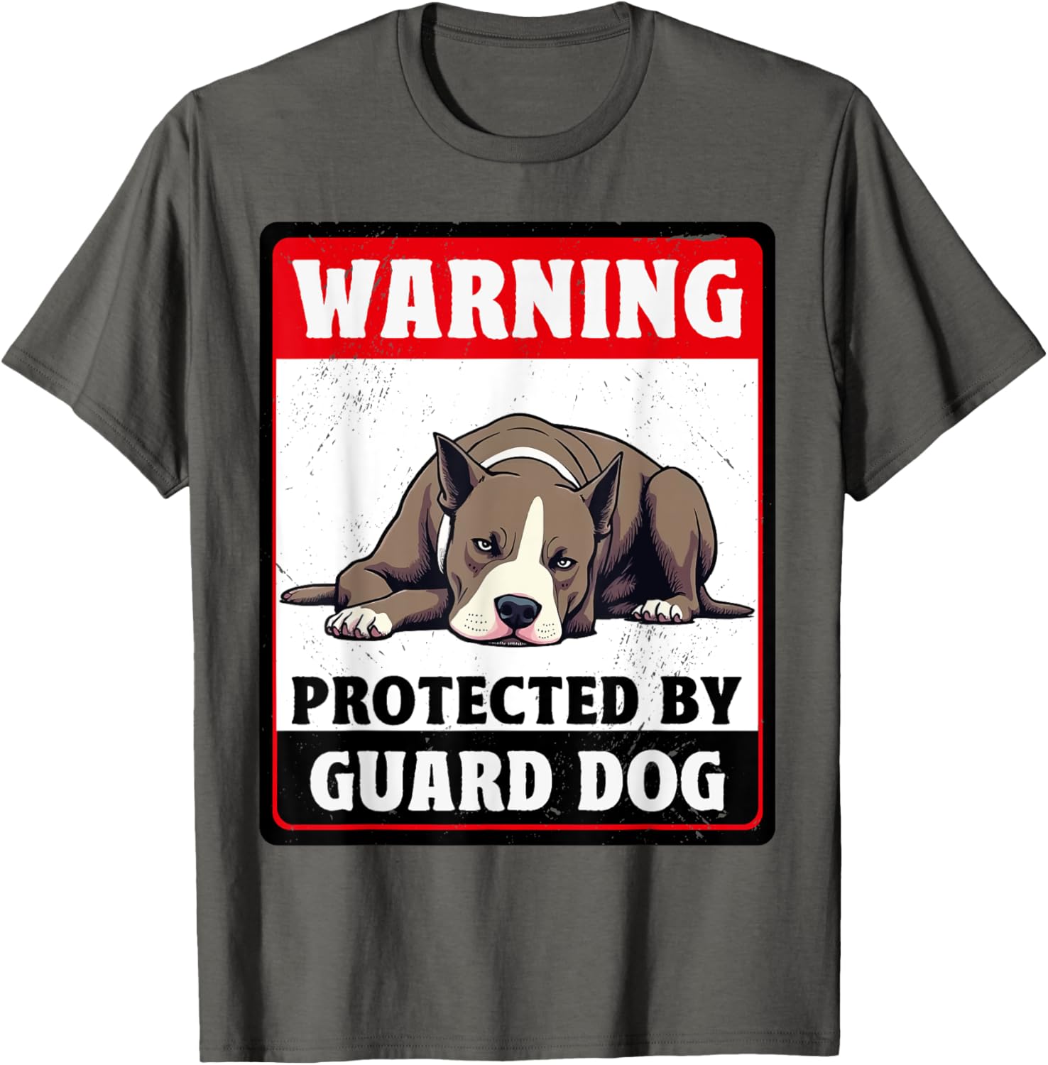 Warning Protected American Staffordshire Terrier Guard Dog T-Shirt - 11