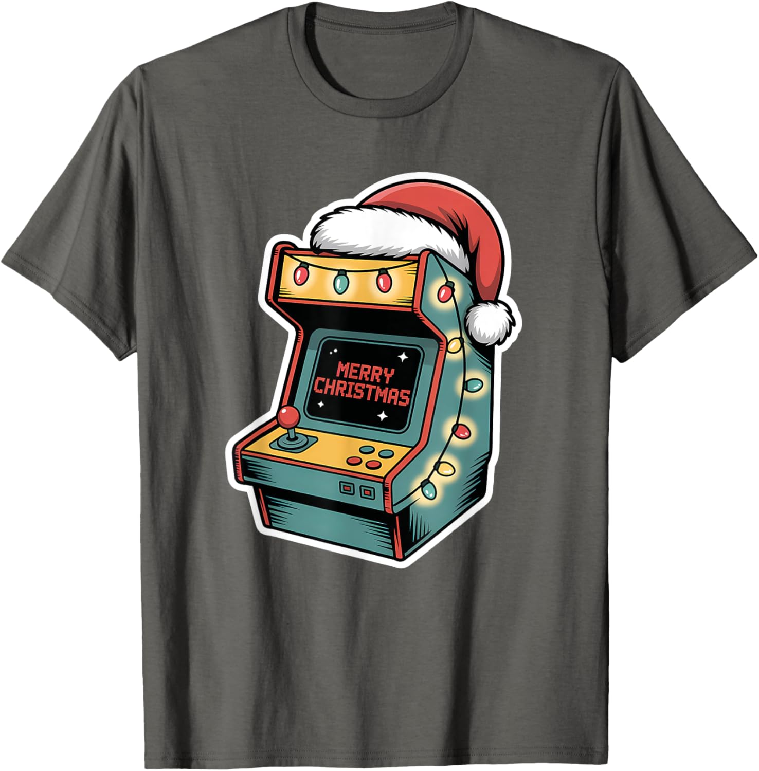 Festive Christmas Arcade Machine T-Shirt for Holiday Fun and Cheer - 1
