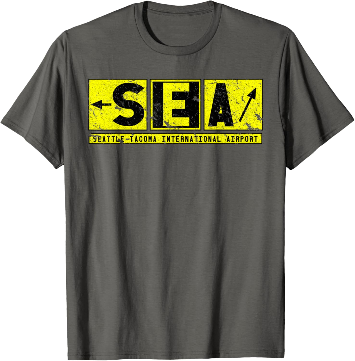Vintage SEA Seattle Tacoma Airport Taxiway Sign Pilot T-Shirt - 27