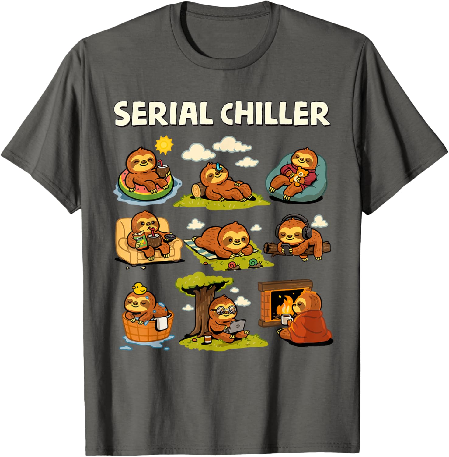 Serial Sloth Chiller T-Shirt for Relaxed Retirement and Lazy Days - 18