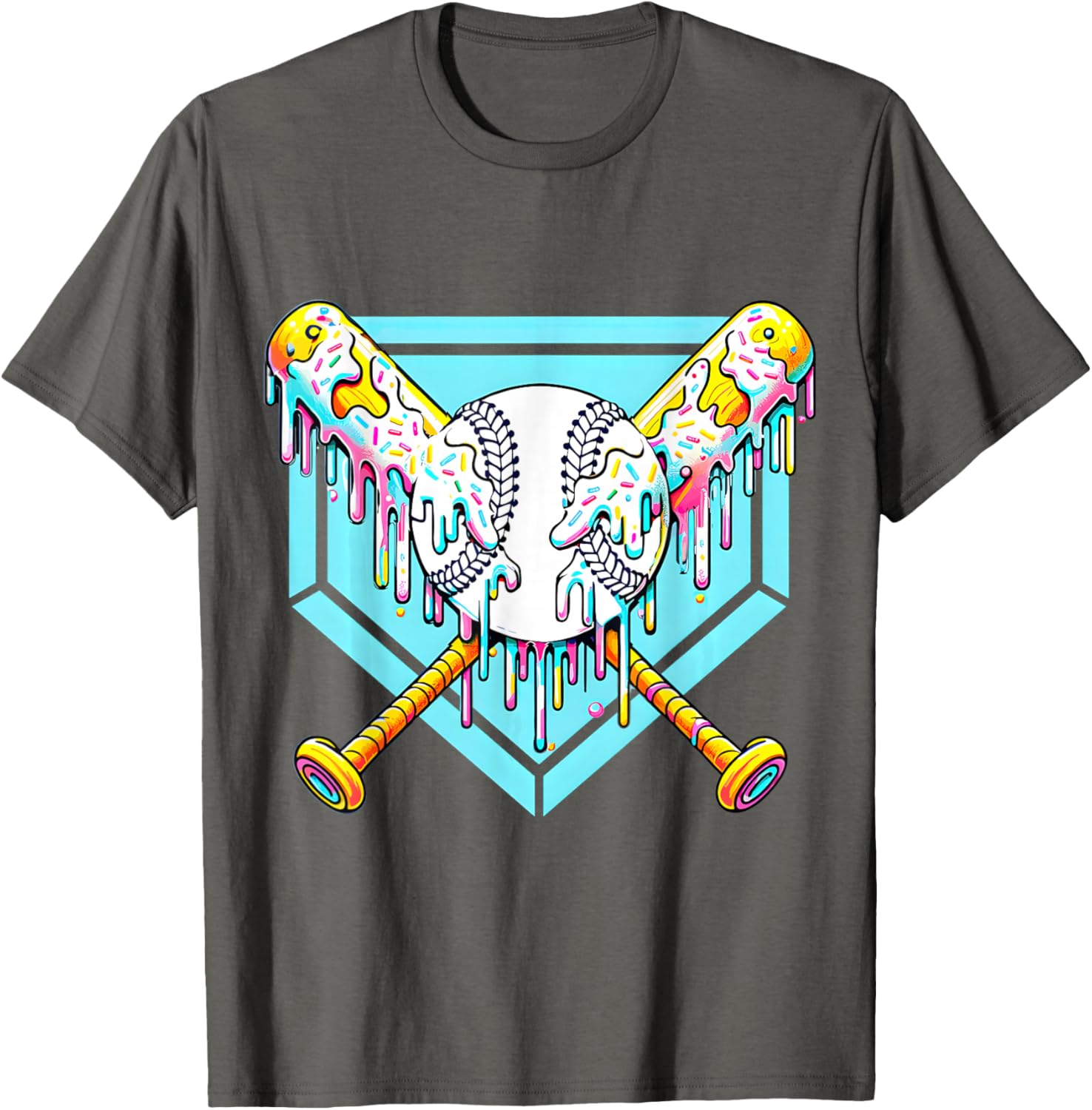 Youth Baseball Drip Ice Cream T-Shirt Fun Apparel for Young Athletes - 7