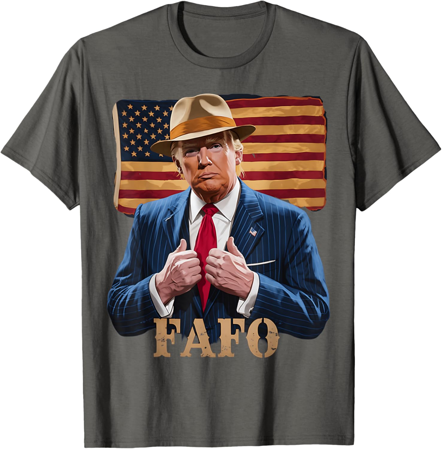 President Trump FAFO US Flag T-Shirt for Patriotic Fans and Supporters - 4