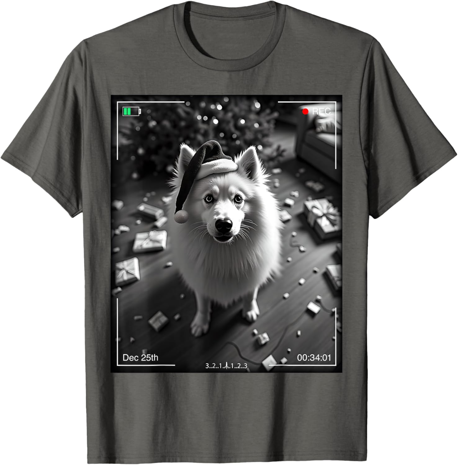 Christmas Samoyed Caught On Camera T-Shirt for Pet Lovers - 2