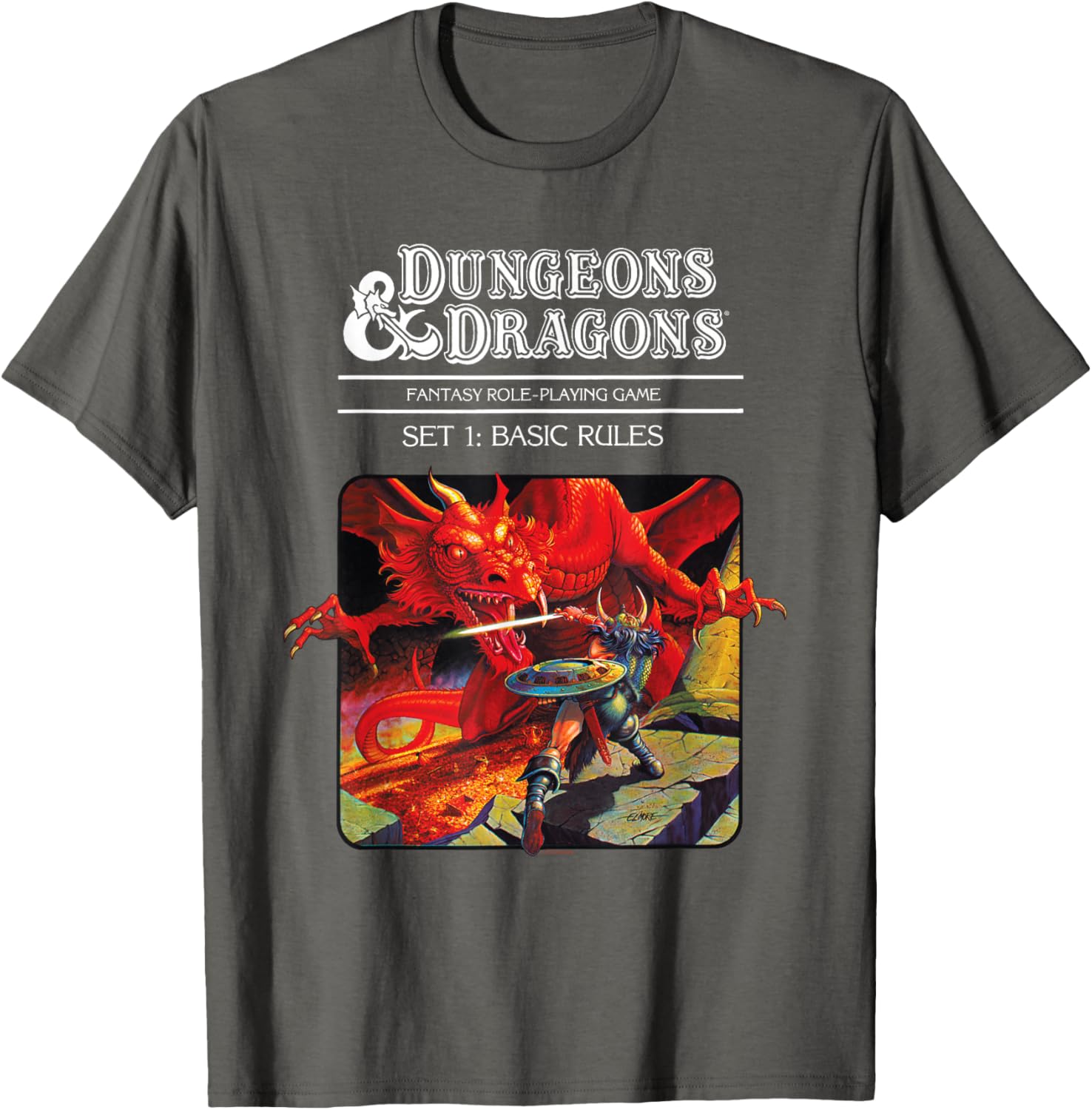 Vintage Dungeons & Dragons Basic Rules Cover T-Shirt for Fans and Gamers - 5