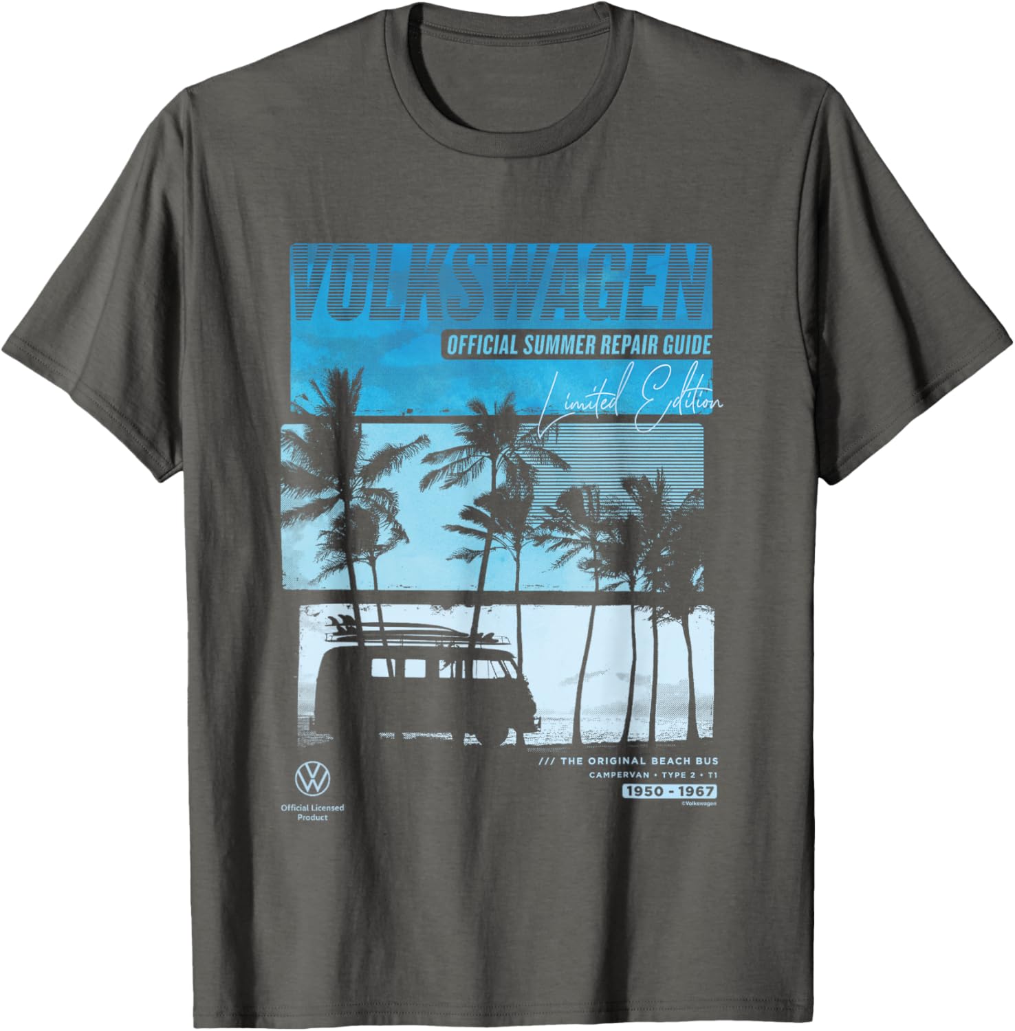 Volkswagen Type 2 T1 Beach Bus Repair Guide T-Shirt for Summer Fun - 7