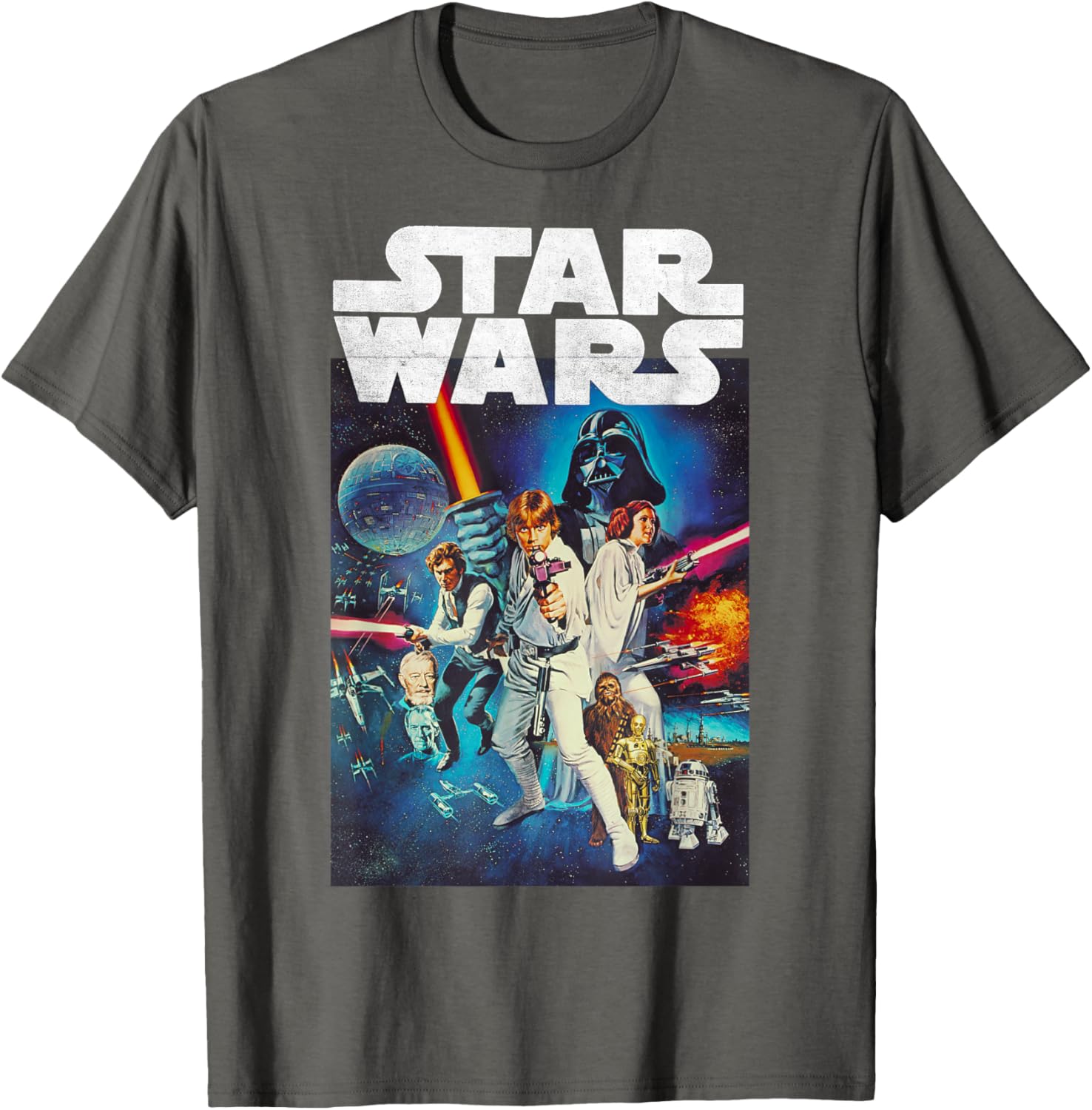 Star Wars Vintage Cast Poster T-Shirt for Disney Fans and Collectors - 2