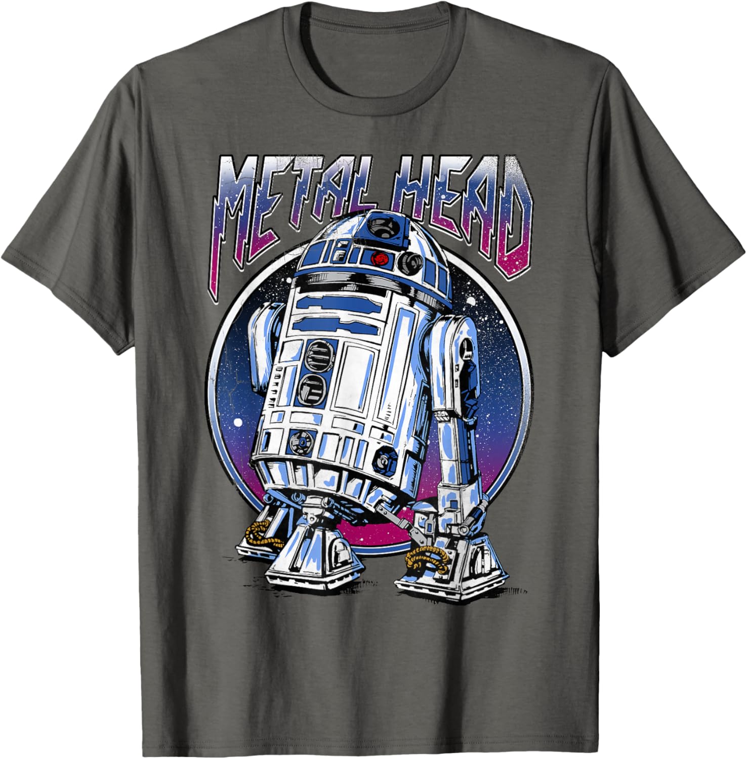 Vintage Star Wars R2D2 Metal Head T-Shirt for Disney Fans - 11